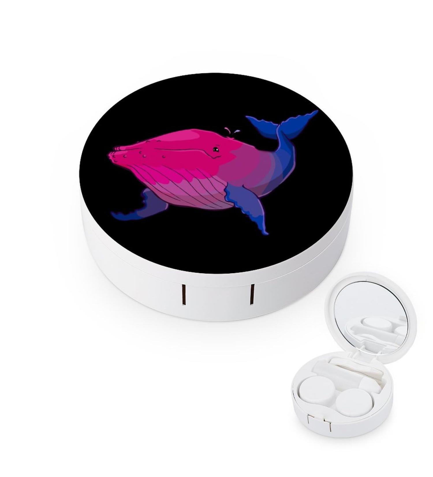 Buy Cartoon Cute Red Whale Contact Lens Case - Portable Travel Lens Box with Mirror - International Shipping Available - Buy Online on GoSupps.com