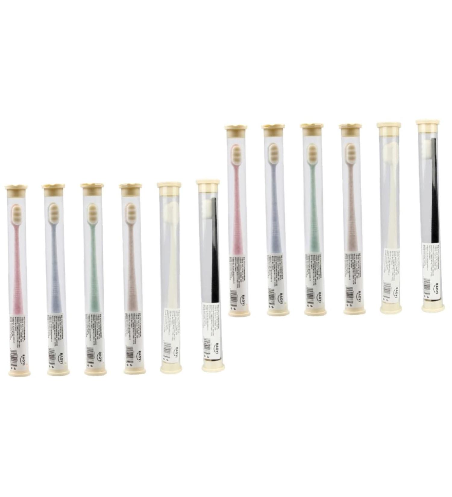 Minkissy 12-Pc Wangan Hair & Hand Toothbrush Set | Portable Ultra-Like Toothbrushes for Kids & Pregnant Women - Quality Cleaning Tool for Home Use - Buy Online on GoSupps.com