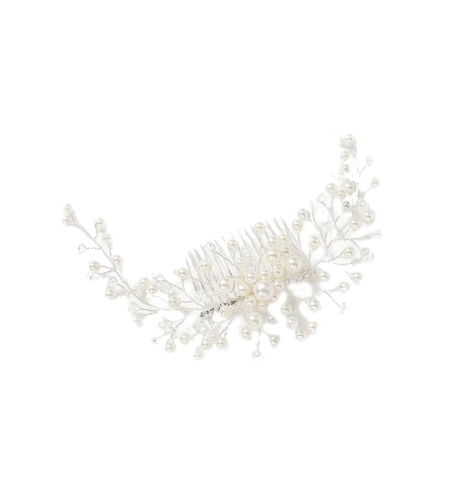 Didiseaon Party Favor Bridal Headpiece Goody Hair Clips for Women Hair Decorations Floral Decor Wedding Hair Side Combs Rhinestone Tiara Women Hair Accessories Bride Decorate Pearl - Buy Online on GoSupps.com