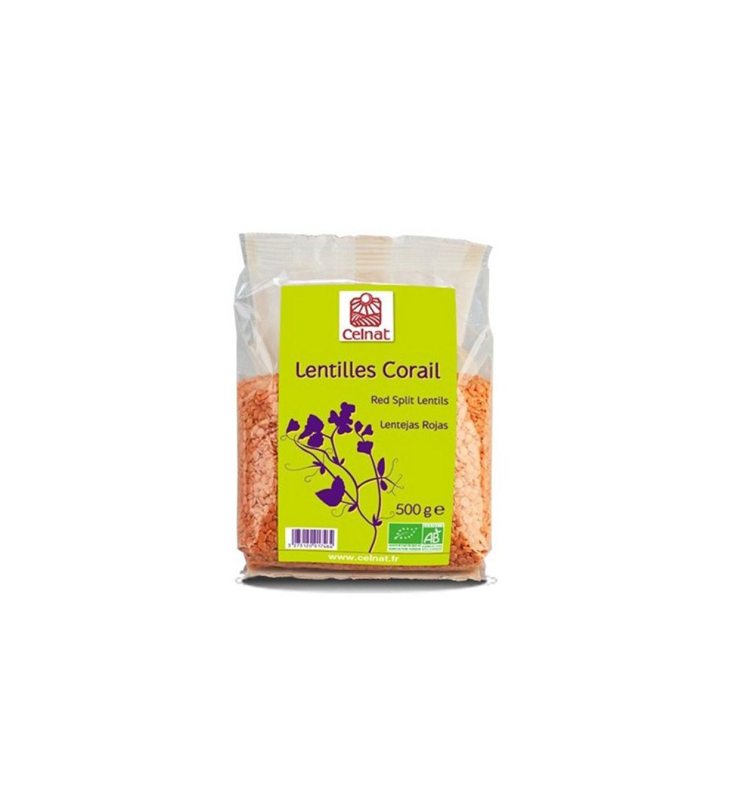 CELNAT RED LENTILS 500G ORGANIC