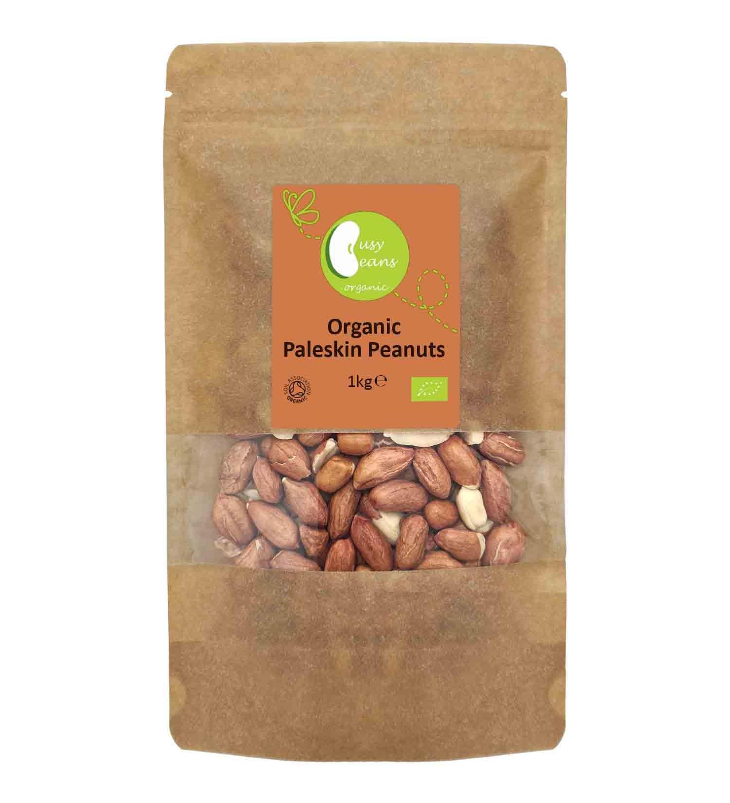 Organic Paleskin Peanuts - Certified Organic - by Busy Beans Organic (1kg) - Buy Online on GoSupps.com