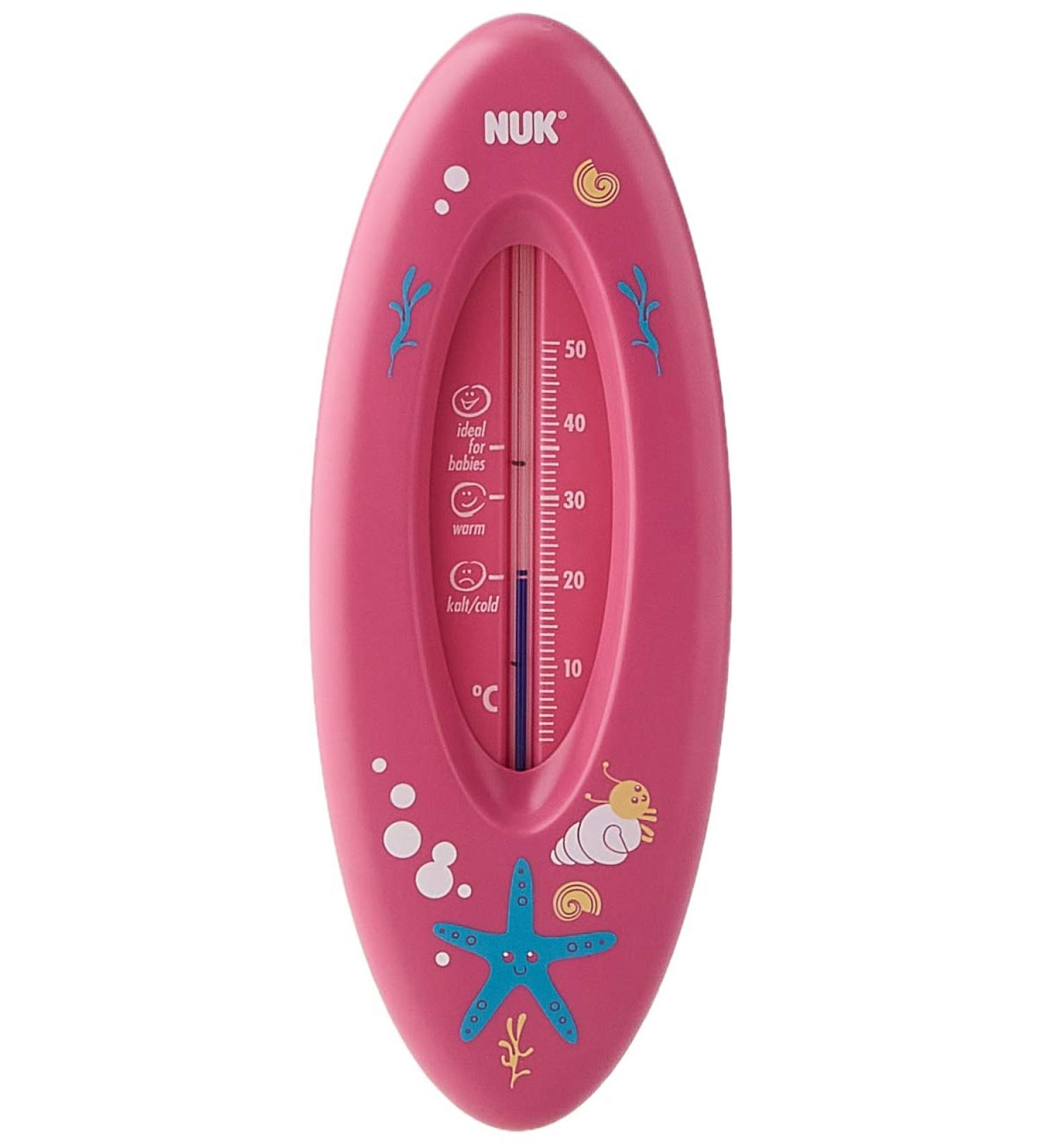 NUK Bathing Thermometer for Safe Swimming - Natural Rapeseed Oil - Made in Germany - Pink - 1 Piece - Buy Online on GoSupps.com