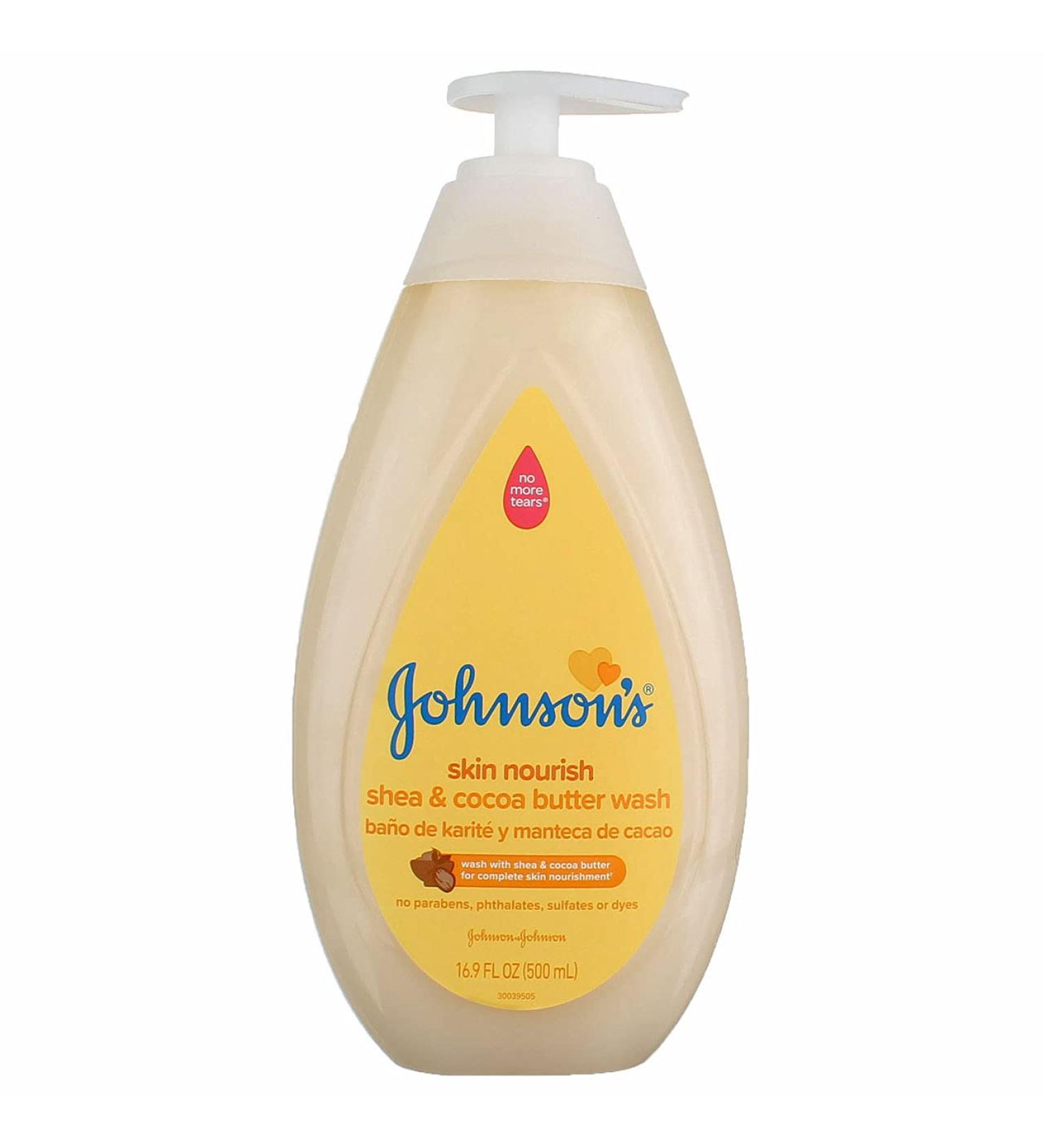 Johnsonâ€™s Baby Skin Nourish Shea & Cocoa Butter Wash - 16.9 fl oz (500 ml) | Gentle Moisturizing Cleanser - Buy Online on GoSupps.com