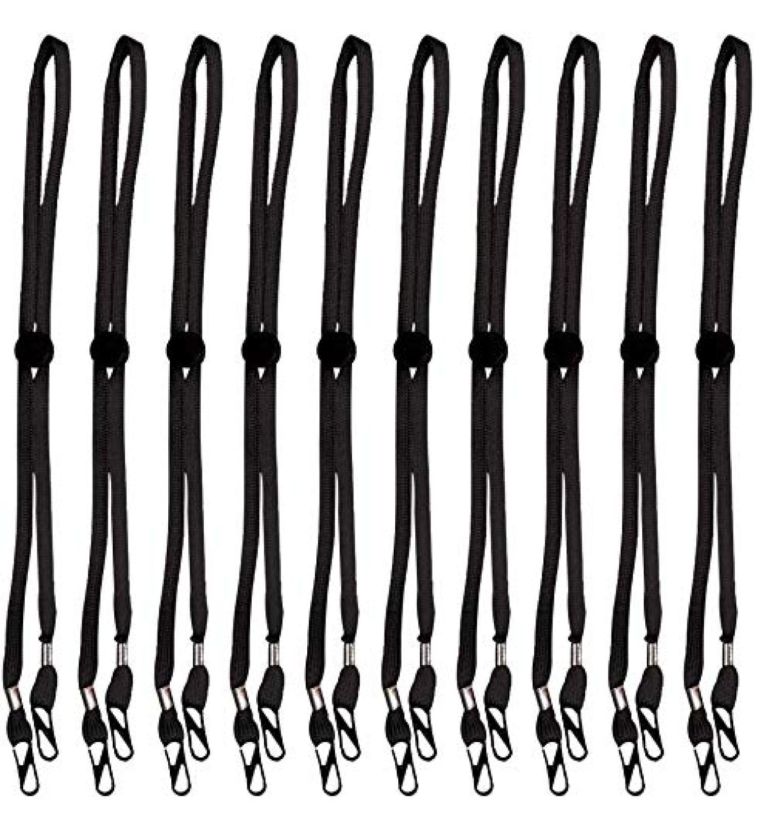 ACCROL 10pcs Adjustable Lanyard Elastic Bands - Portable Necklace Hanger & Reusable Ear Holder Rope - Black Rubber Band for International Shipping - Buy Online on GoSupps.com