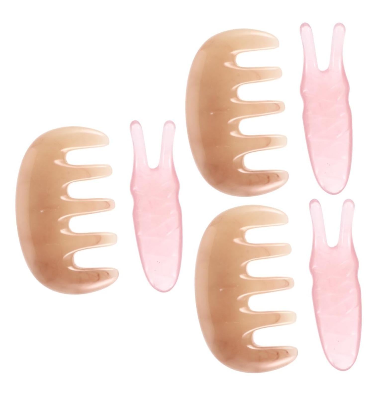 Magiclulu Jade Scalp Massage Comb - Multifunctional Gua Sha Tool for Natural Relaxation | Pink Ridge Slico Massage Plate for Ultimate Scalp Care - Buy Online on GoSupps.com