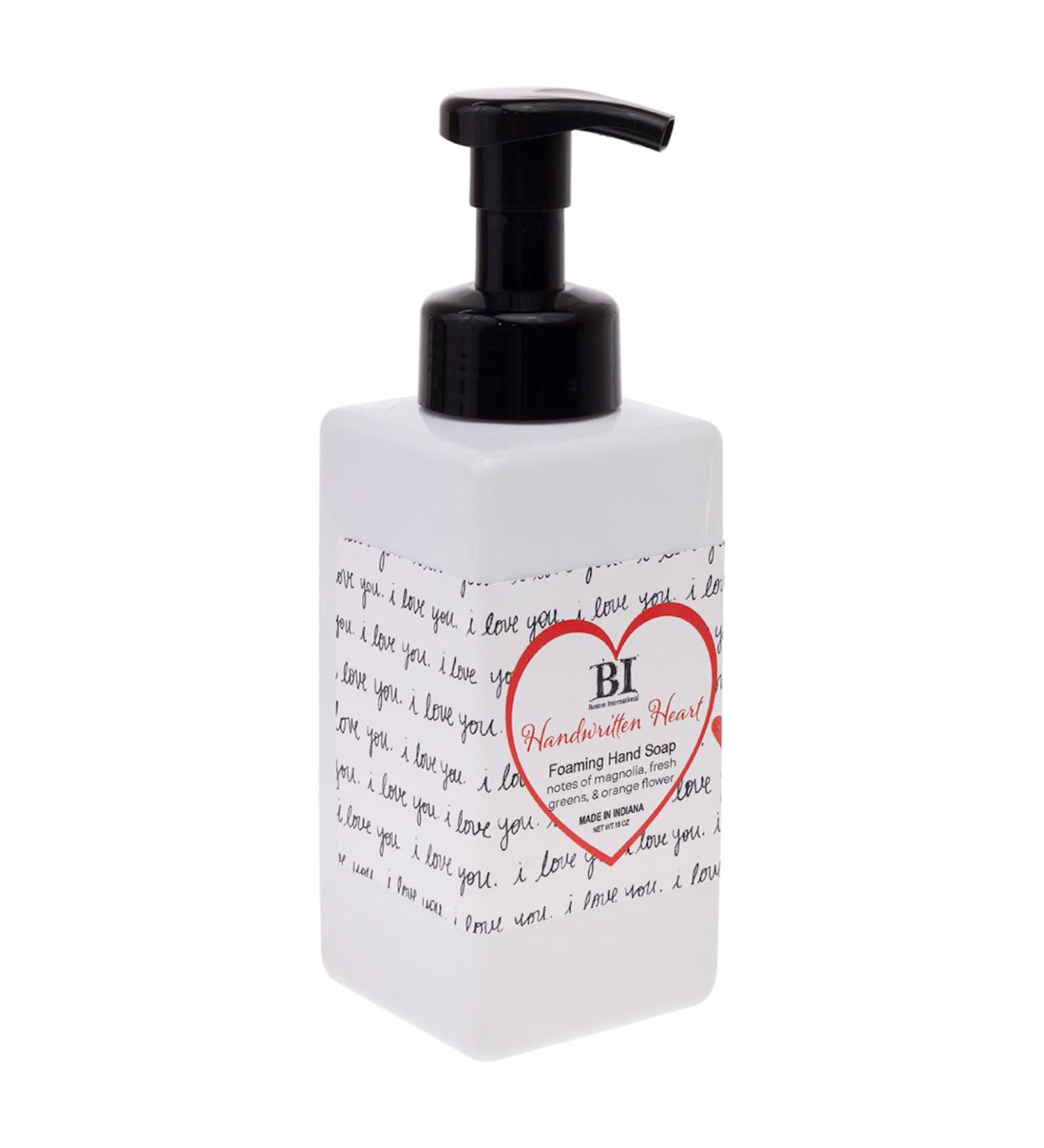 Boston International Standard Everyday Handwritten Heart (Magnolia Fresh Greens Orange Flower) 16 Ounces