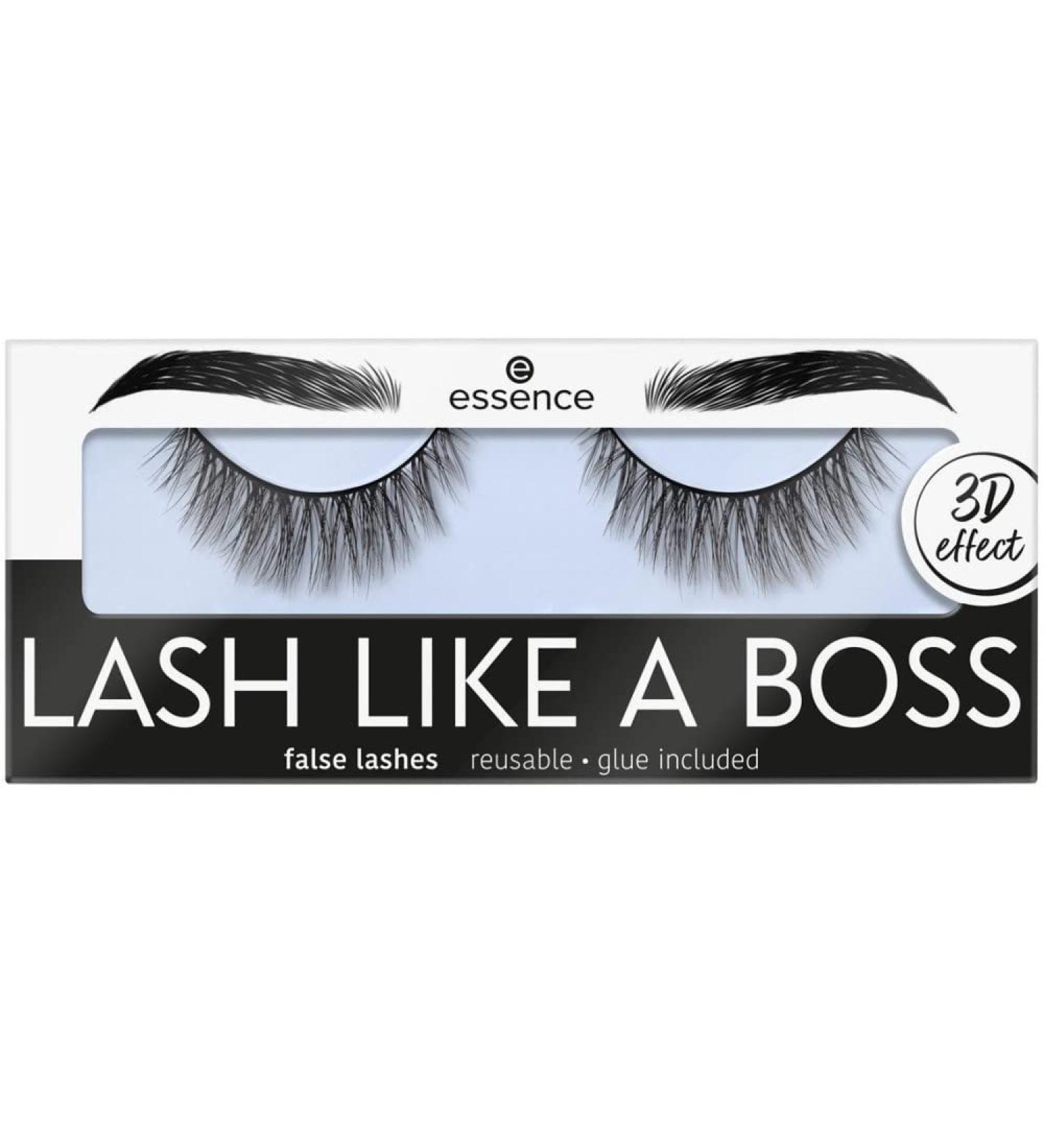 essence lash like a boss false lashes artificial eyelashes No. 06 black long -lasting volume -giving vegan without microplastic particles nanoparticles free without perfume 1 pair)