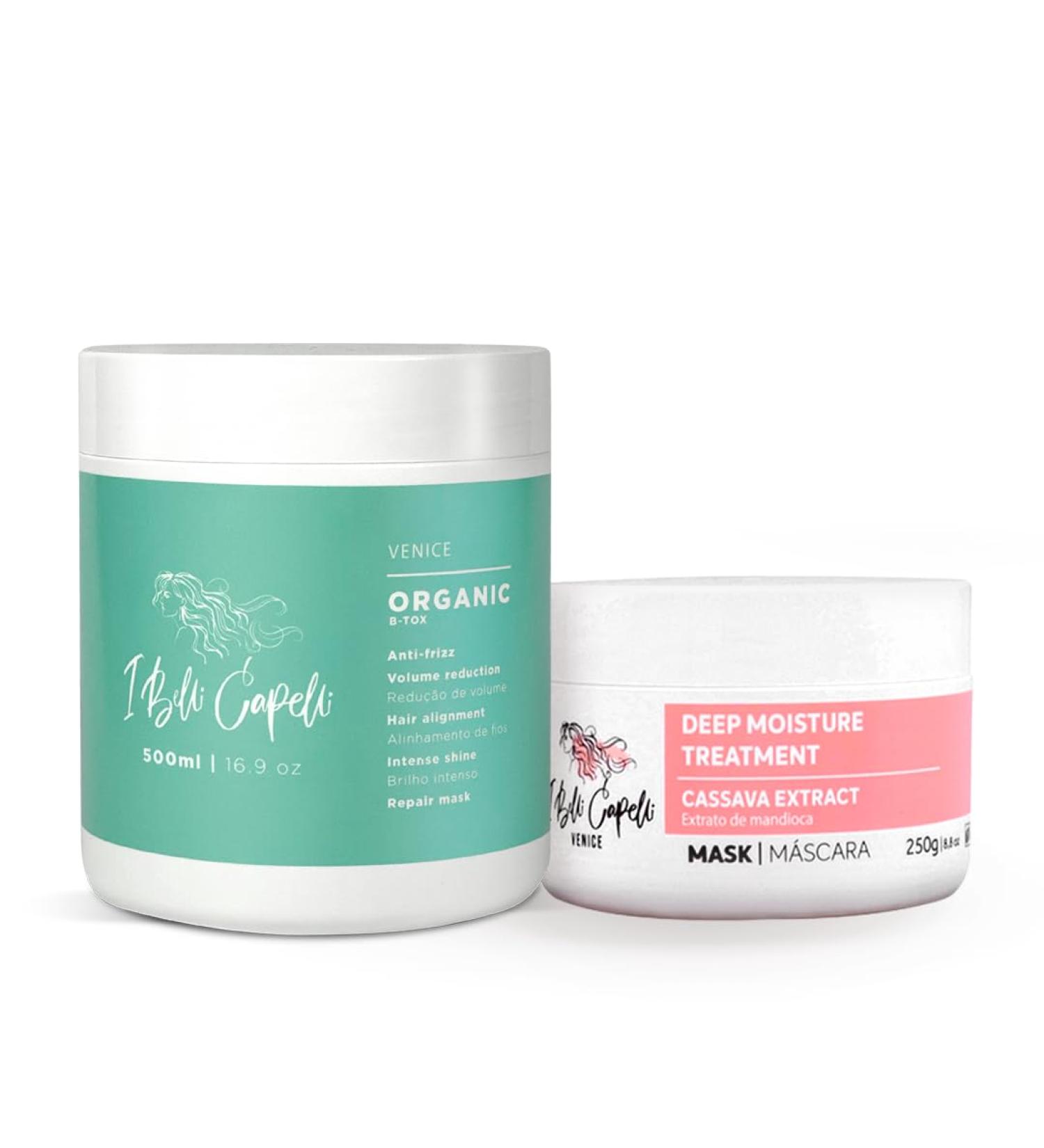 I Belli Capelli Venice B-tox Kit Traitement B-tox Capillaire & Masque l'Huile d'Argan 250g - B-tox Capillaire pour les Cheveux Sans Formald hyde - Anti-Frizz Lissage (1 B-tox + 1 Masque) - Buy Online on GoSupps.com