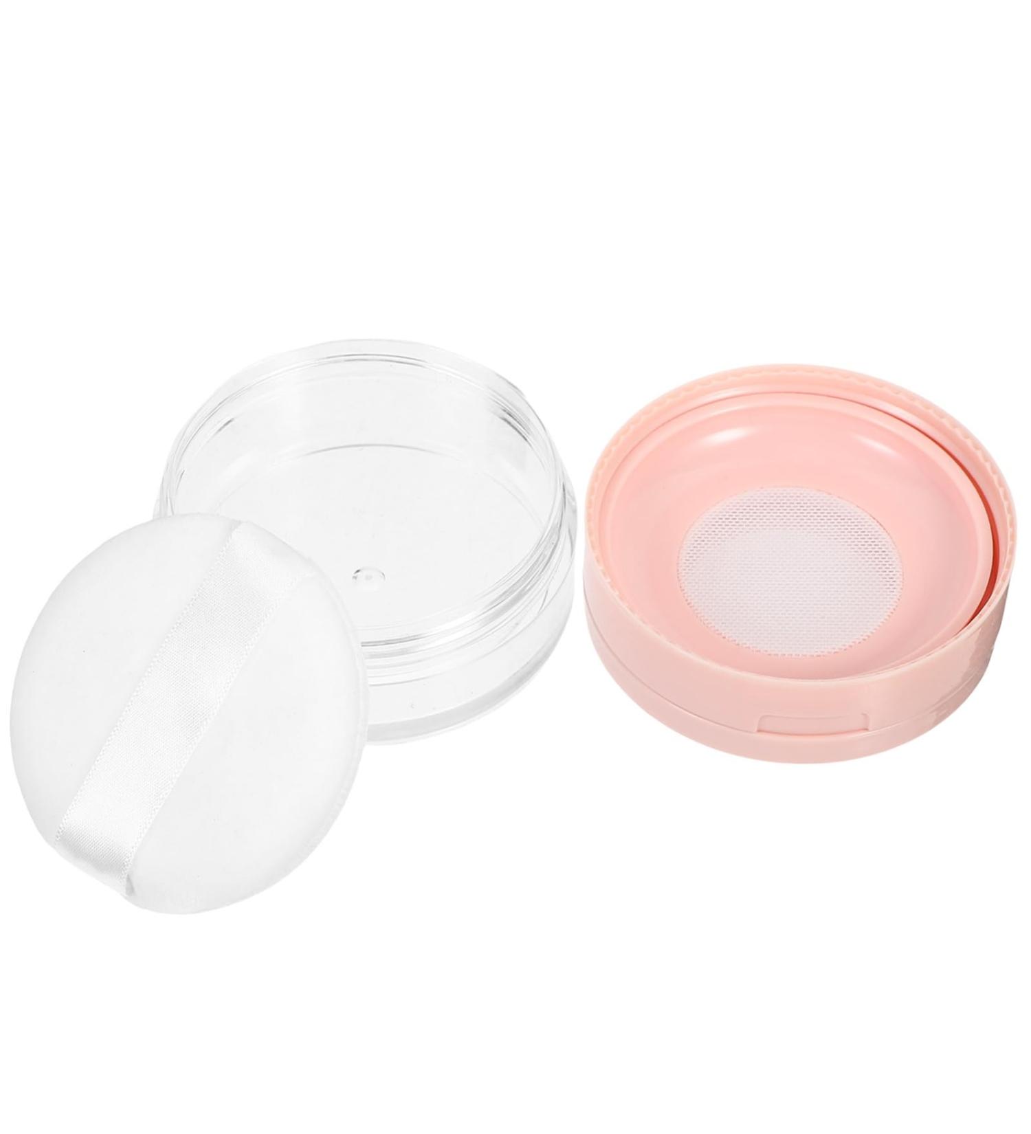 IWOWHERO Box Powder Puff Case Empty Loose Powder Jar Makeup Containers Cosmetic Powder Jar Makeup Case Pink 1 g (Pack of 1) - Buy Online on GoSupps.com