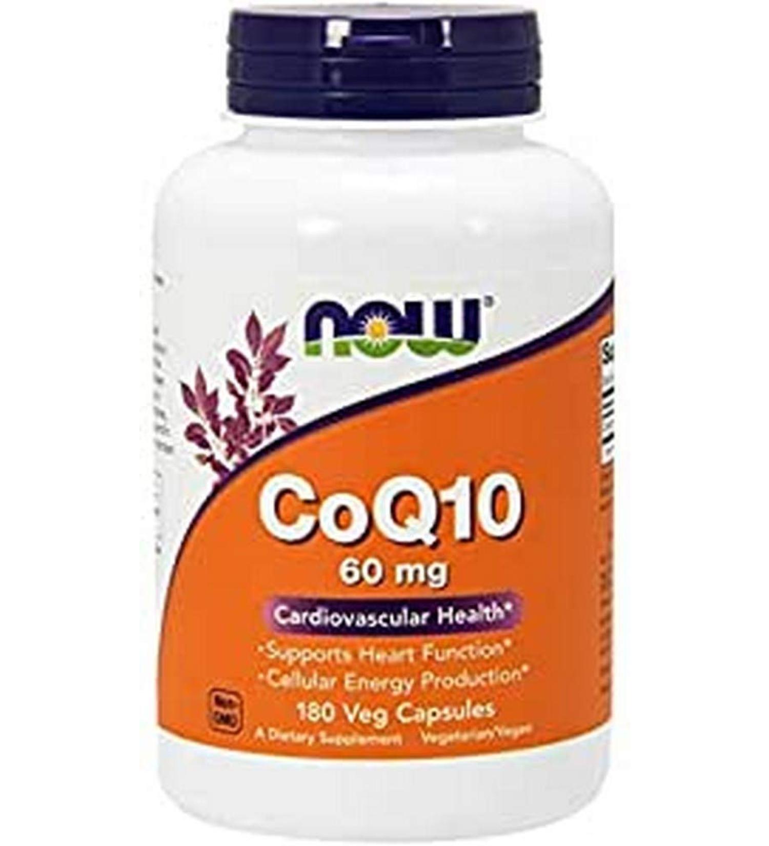 NOW Foods CoQ10 60mg 180 Vcaps (Pack of 3)