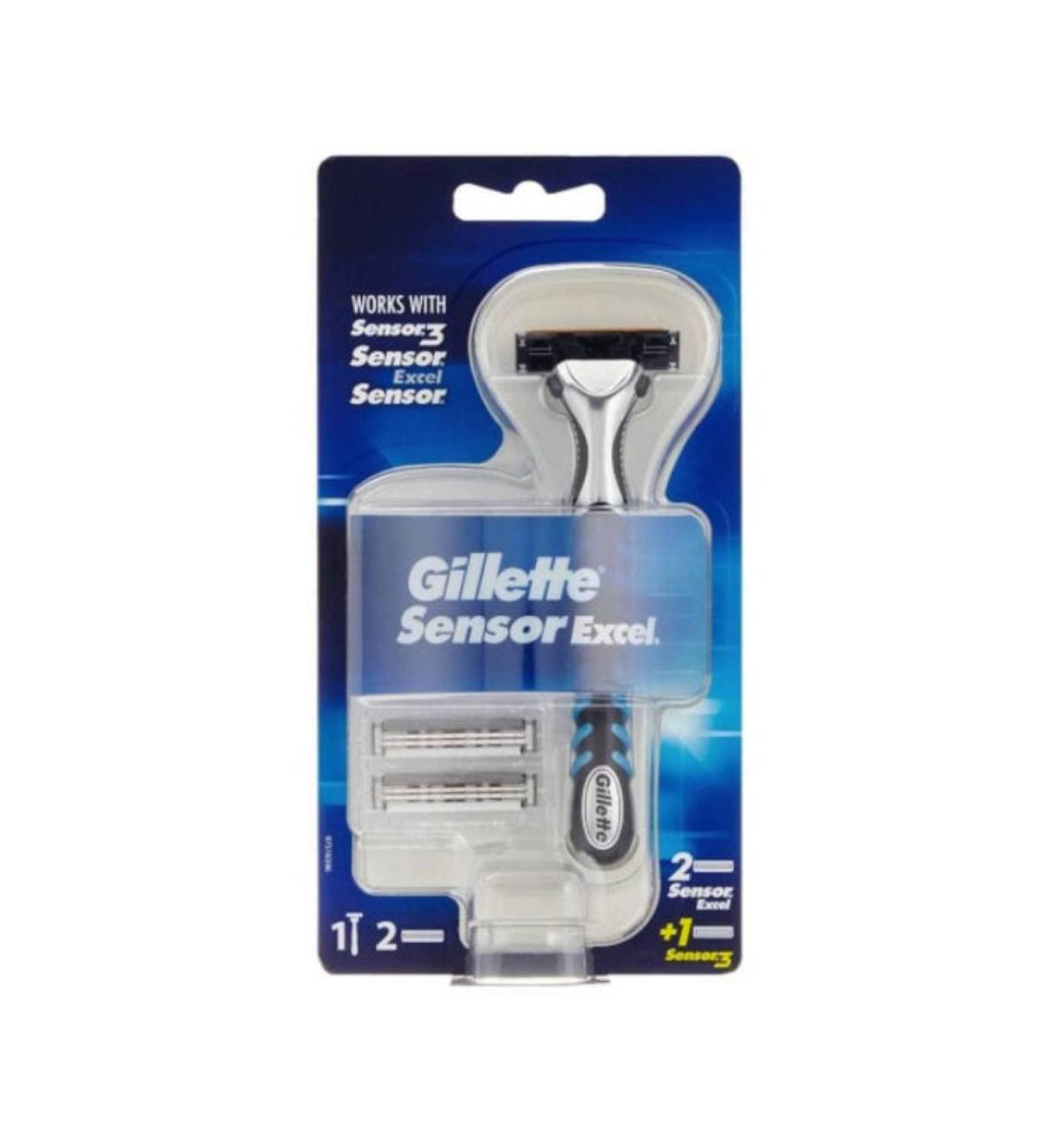 Gillette Sensor Excel Men's Razor + 3 Refill Blades - Self-Adjusting Twin Razor Blades - Buy Online on GoSupps.com