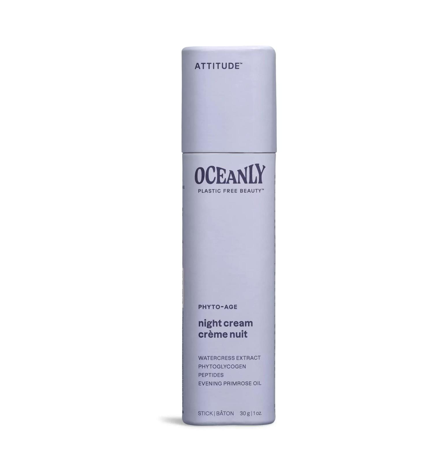 Buy ATTITUDE Oceanly Night Cream Bar - EWG Verified Vegan Plastic-Free Face Moisturizer Unscented 1oz - Global Shipping Available - Buy Online on GoSupps.com