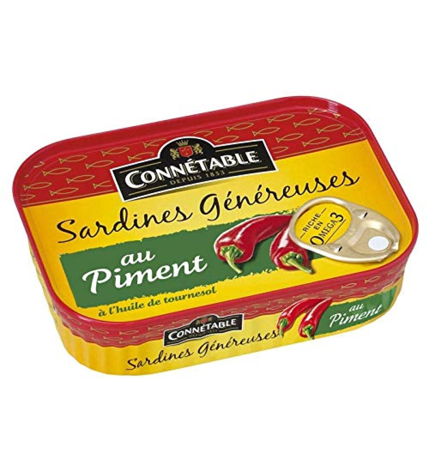 CONNETABLE - Conn table Generous Sardines with Chilli Pepper 140G - Pack of 4 - Buy Online on GoSupps.com