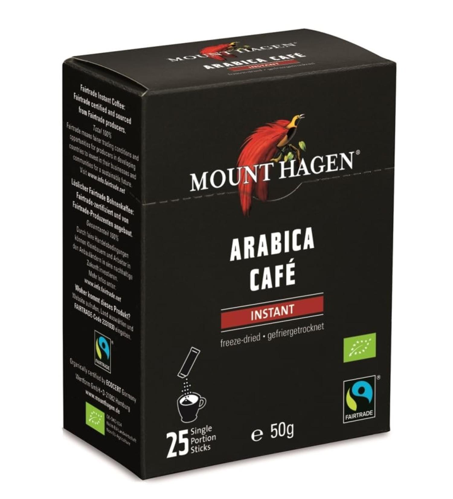 Mount Hagen Bio FT Naturland Instant Coffee Sticks 25x2g 50 g (1 pack)