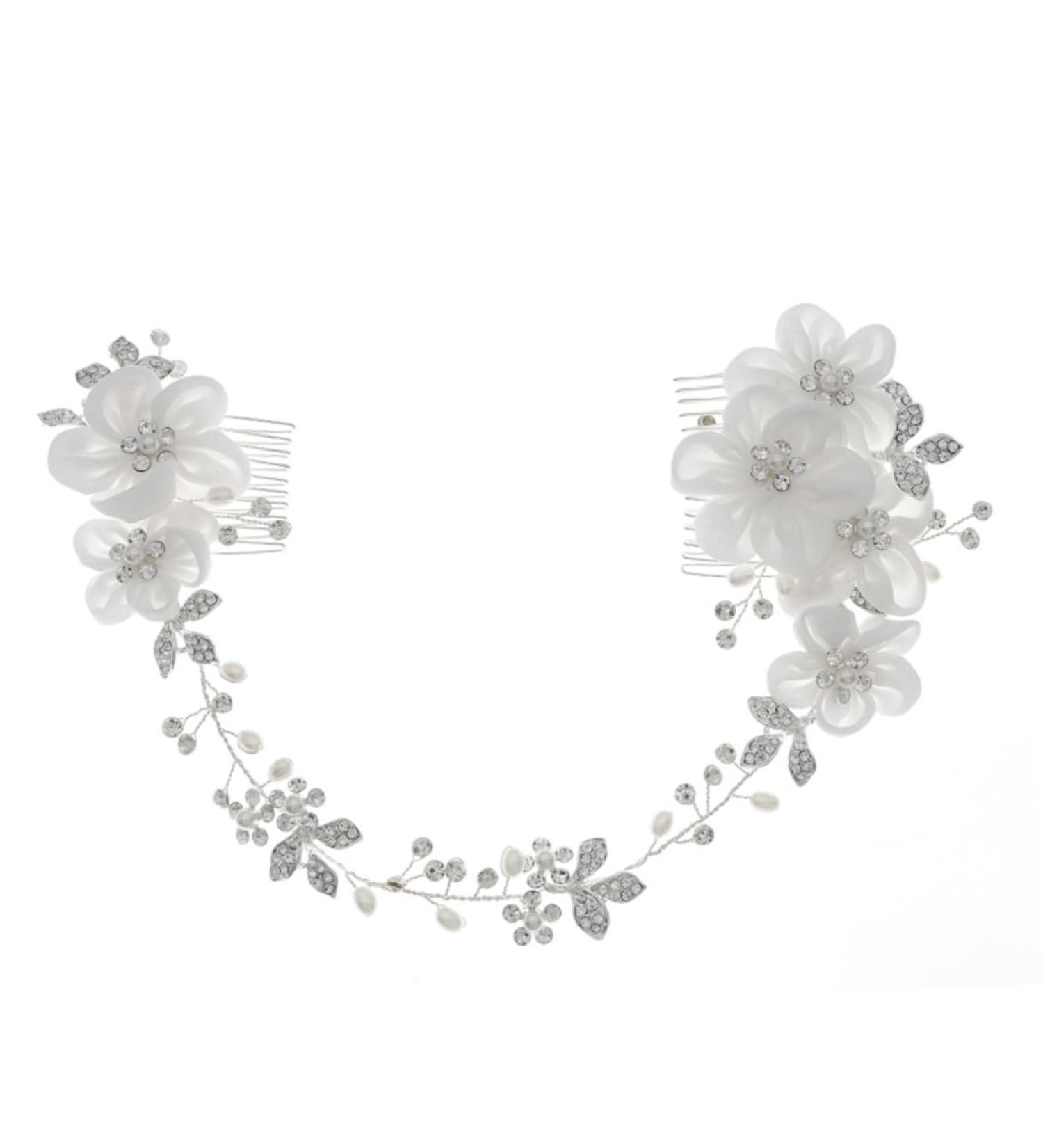 minkissy Chiffon Flower Comb Bridal Headpiece Flower Hair Accessories Bridal Headdress Bridal Hair Accessories Bridal Comb Wedding Hair Comb Wedding Hair Accessories Veil Manual Bride - Buy Online on GoSupps.com