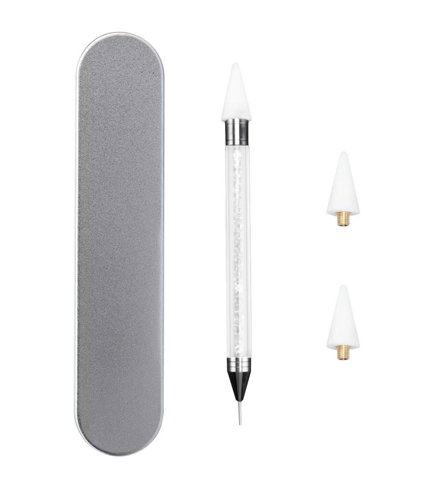 OOTDAY Dual Ended Rhinestone Dotting Pen Picker Rhinestone Tool Dotting Picker with 2 Extra Wax Tips for Crystals Gems Stones White - Buy Online on GoSupps.com