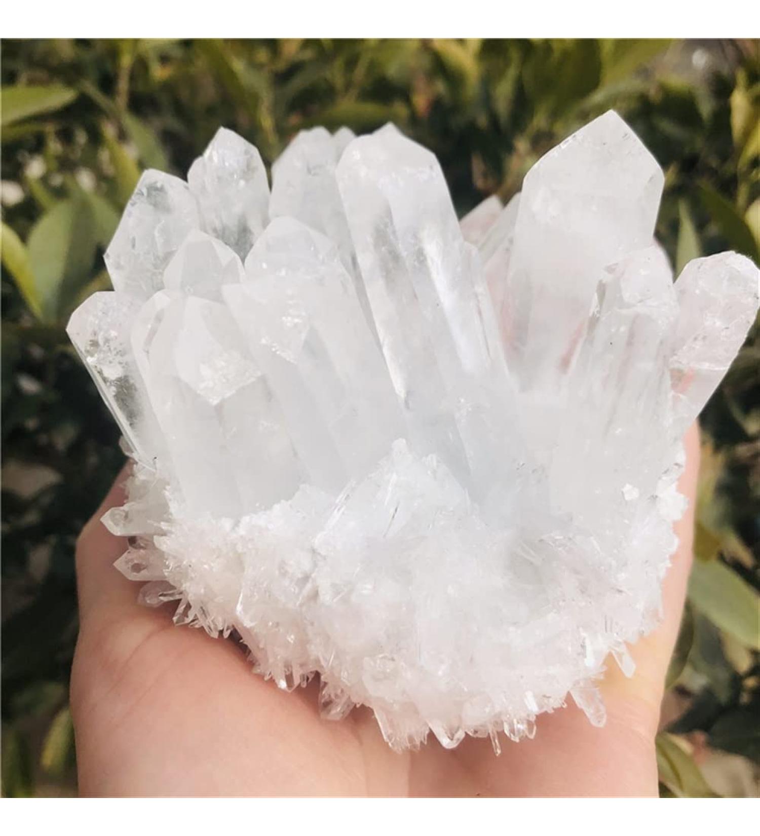 Home Decoration Natural Clear White Quartz Point Crystal Cluster Stones Home Goods ZJGIDTEM (Size : 400-500g) - Buy Online on GoSupps.com