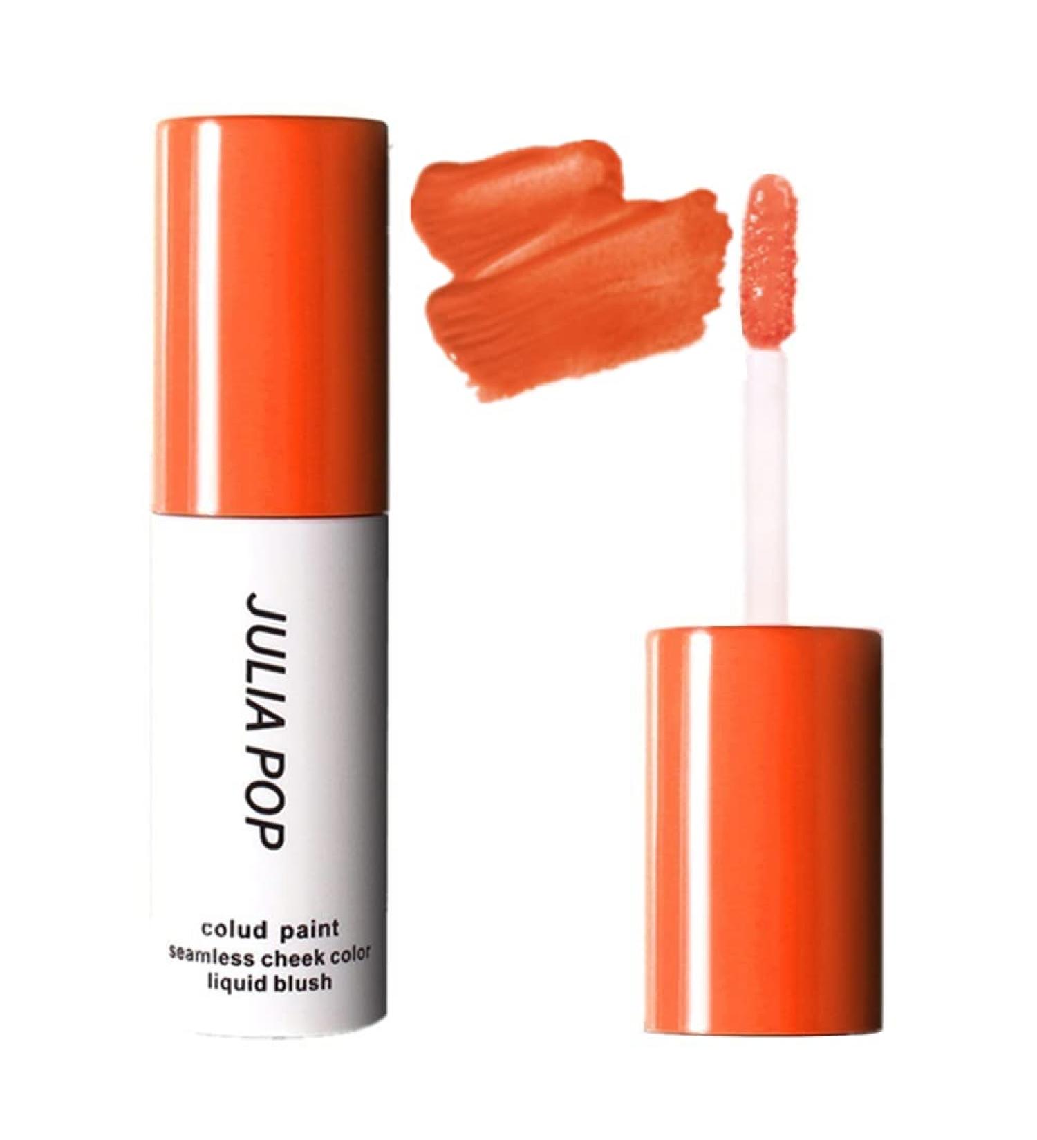 Mysense Orange Liquid Blush Makeup - Weightless Cream Blush for Cheeks, Dewy Finish, Natural-Looking Flush of Color - 01 Coral Orange - Buy Online on GoSupps.com