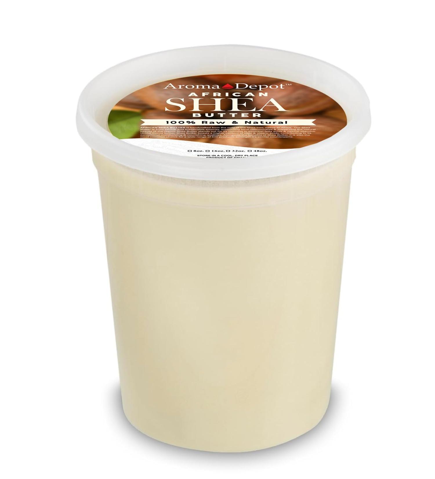 Raw African Shea Butter 32 oz - Pure Unrefined Grade A for Dry Skin Hair & Face Moisturizer | 100% Natural Ivory/White - Buy Online on GoSupps.com