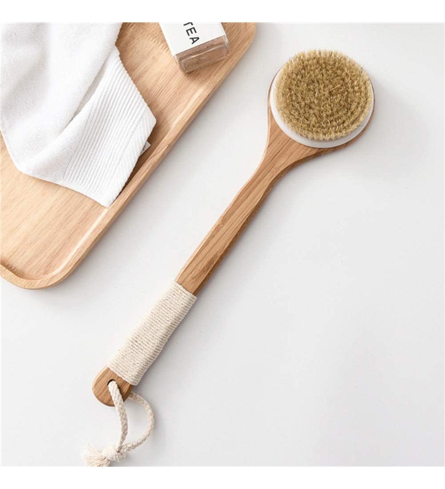 Natural Bristle Bath & Back Brush for Massage Peeling & Circulation - International Shipping - Buy Online on GoSupps.com