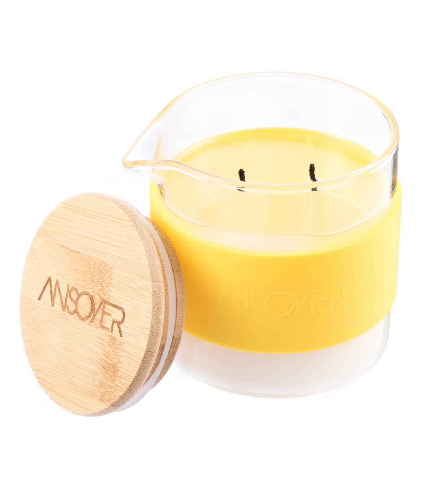 ANSOYER Coconut Lemon Massage Candle - 300g | Relaxing Aromatherapy & Skin Moisturizer | International Shipping Available - Buy Online on GoSupps.com