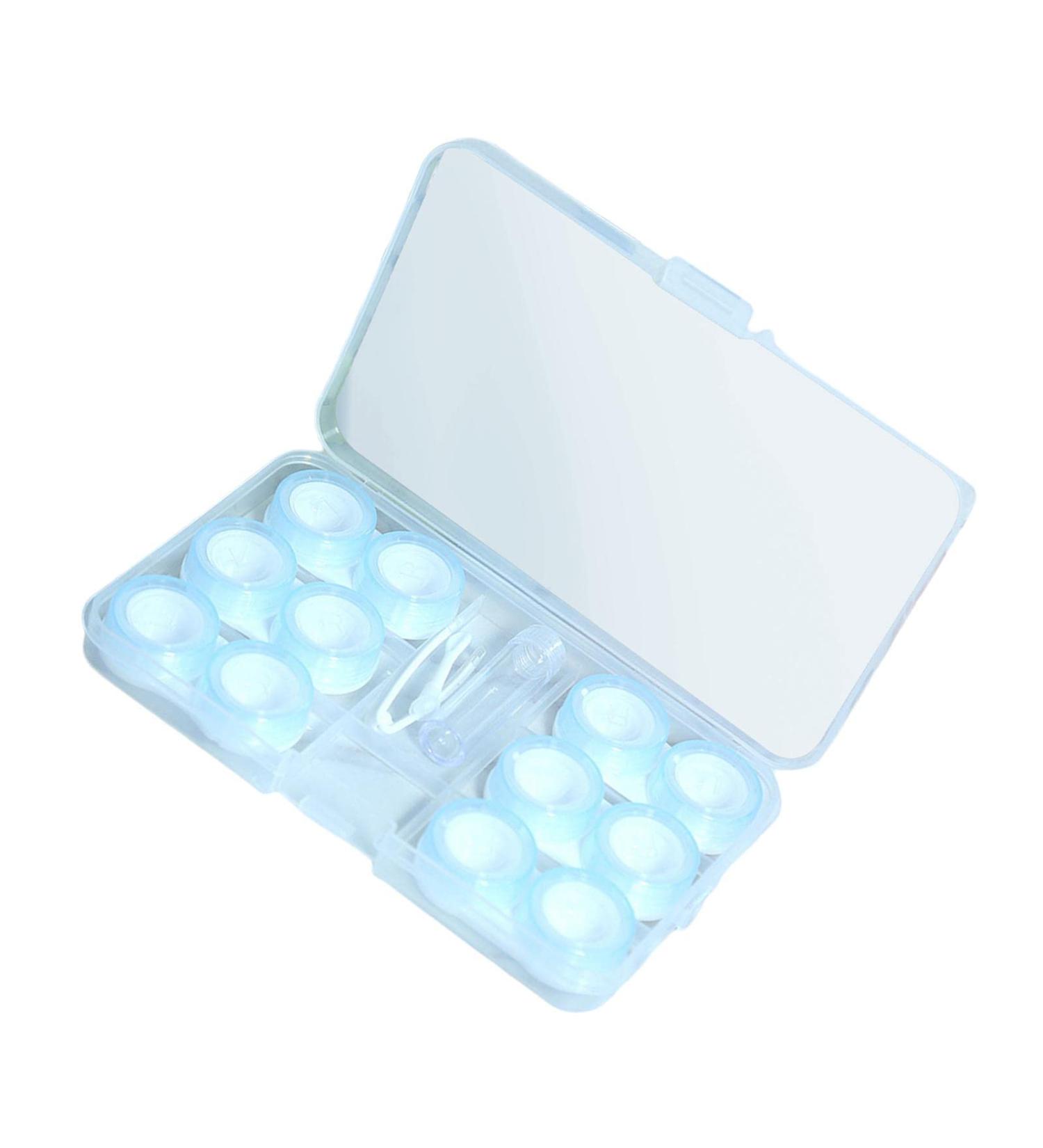 Colcolo Portable Contact Lens Storage Boxes - 6 Pairs Leak-Proof Silicone Seals Keep Lenses Clean & Clear - Blue - Buy Online on GoSupps.com