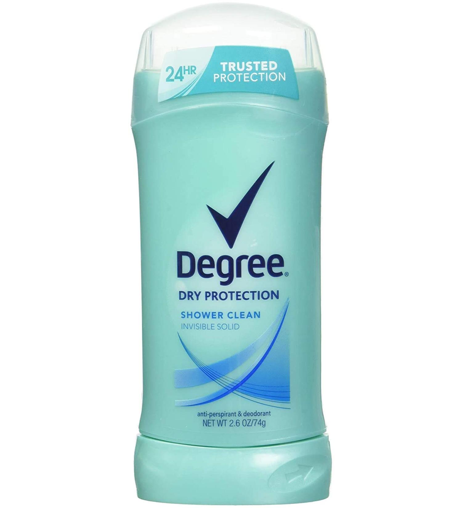 Degree Women Anti-Perspirant Deodorant Invisible Solid Twin Pack Shower Clean 2.6 oz (Pack of 3)