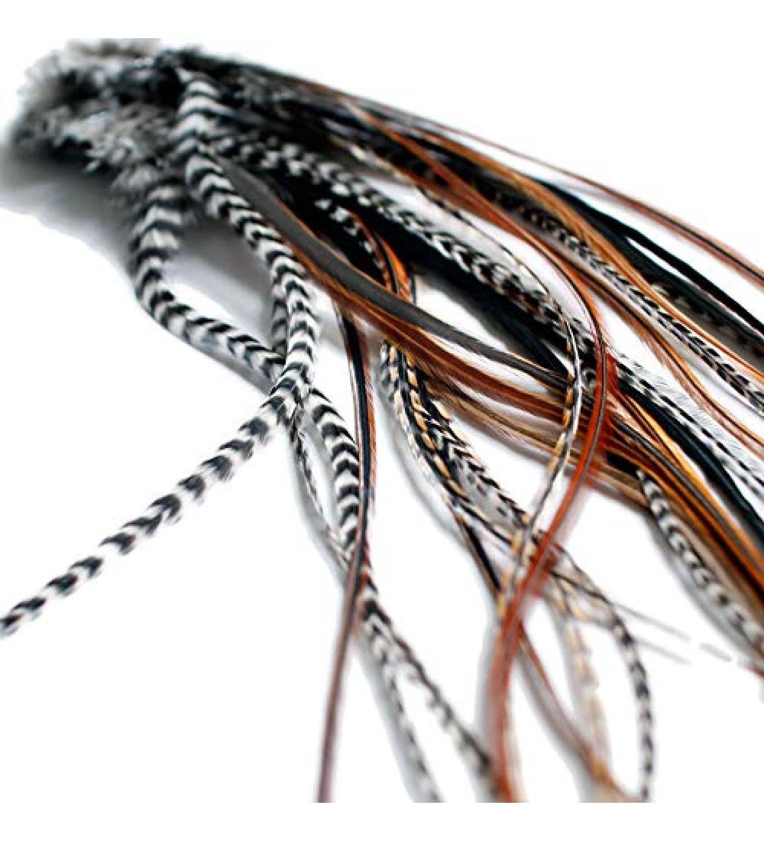 5 Fluffy Super Long Rare Feather Hair Extensions - 13-15+ Inch (33-38+ cm) - 5 Feathers - Buy Online on GoSupps.com