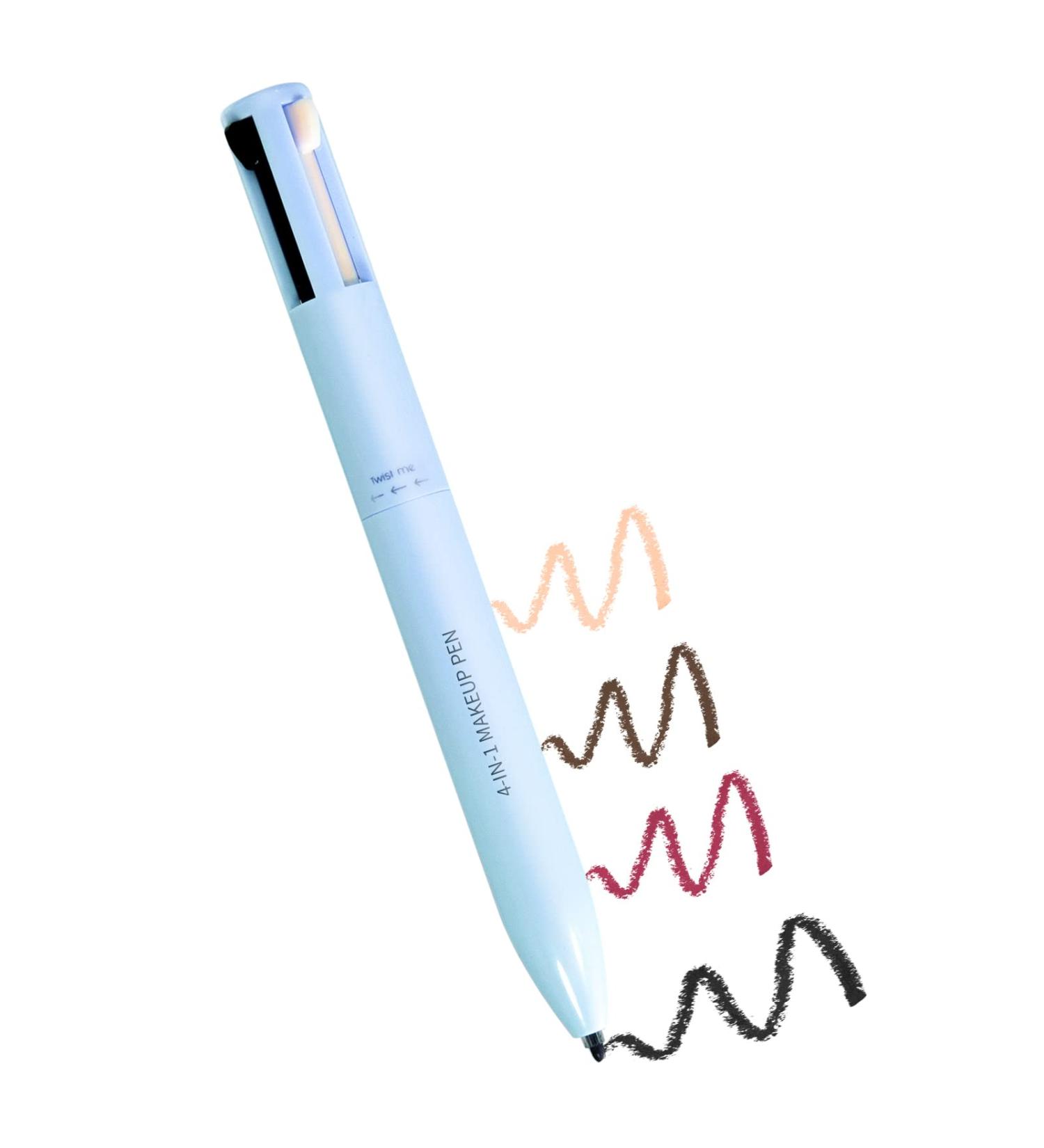 DAGEDA 4-in-1 Makeup Pen - Waterproof Eyebrow Pencil, Eyeliner, Lip Liner & Highlighter in Blue-B | Multi-function Beauty Pencil for Eyes, Lips, and Face - Buy Online on GoSupps.com