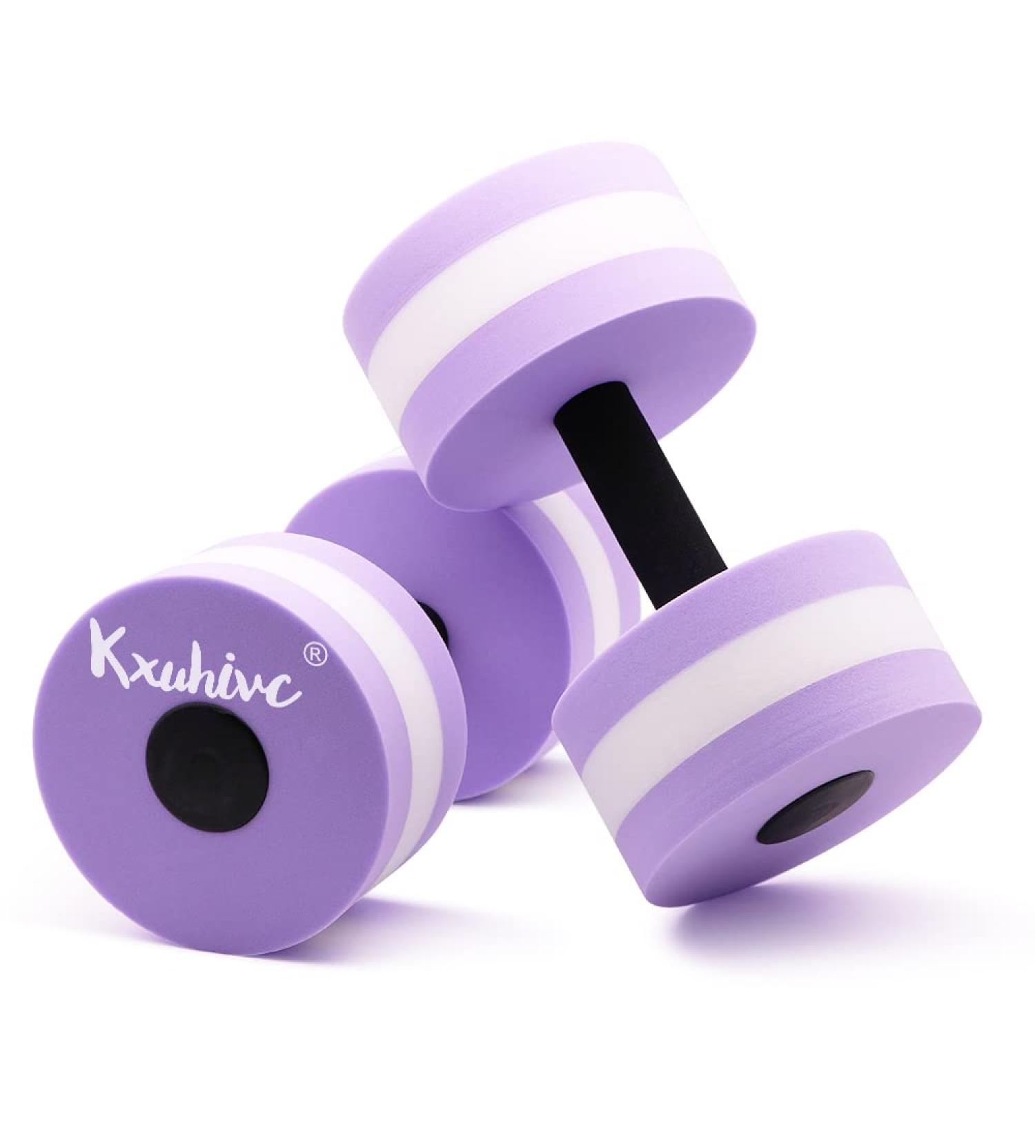 2PCS Water Dumbbells for Aquatic Exercise & Water Aerobics - Foam Barbells for Pool Resistance - Purple - Buy Online on GoSupps.com