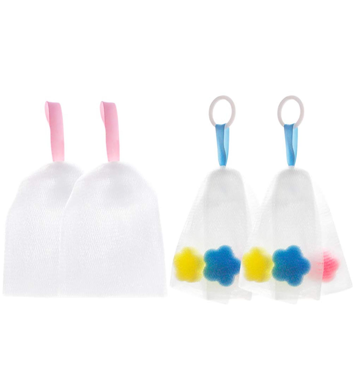 4 Piece Foam Net - Facial Cleansing & Shower Bubble Net for Easy Bubbles | International Shipping - Buy Online on GoSupps.com