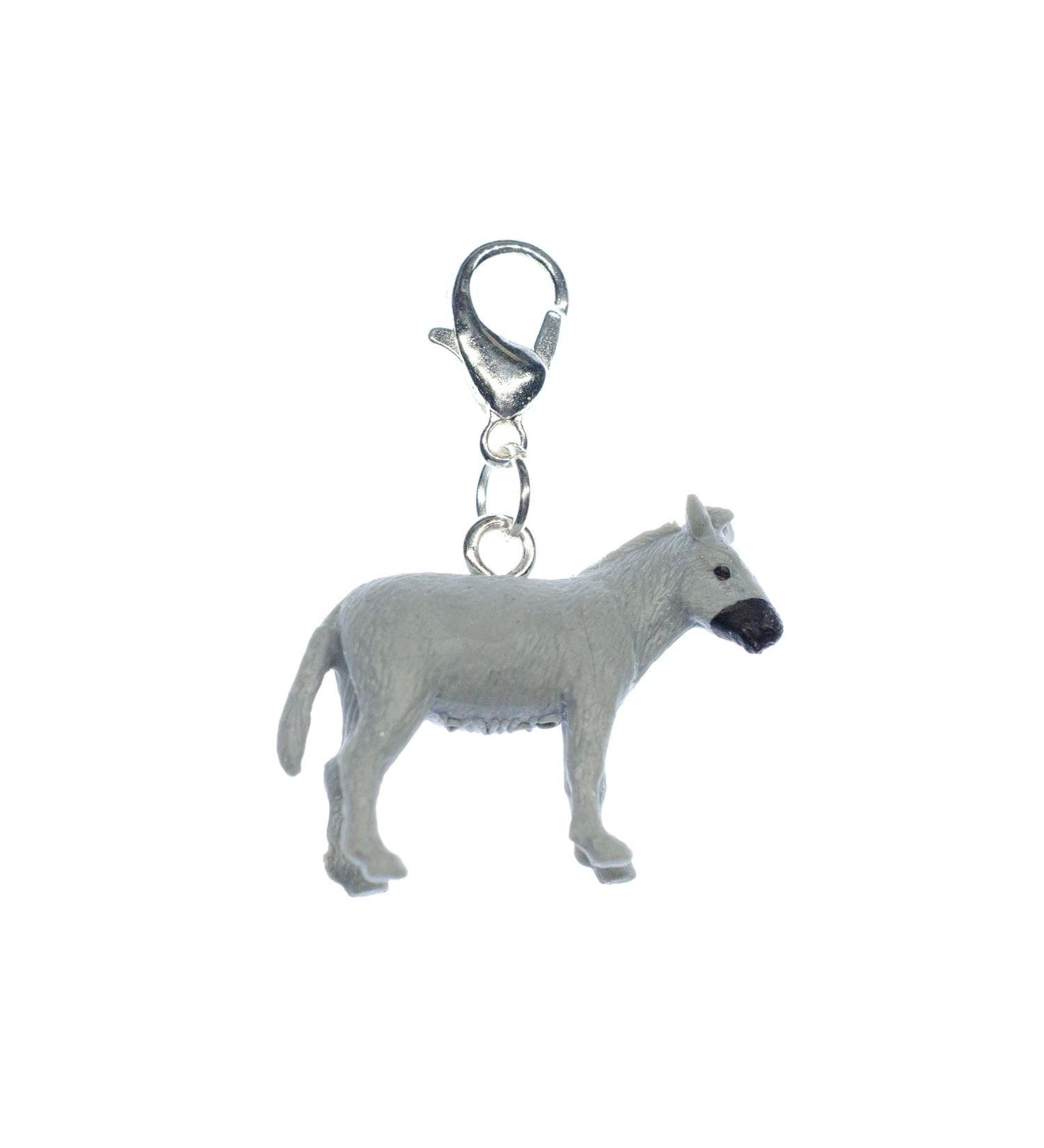 Handmade Minibling Donkey Charm Zipper Puller | Silver-Plated Horse Farm Mule Pendant | Unique Fashion Jewelry & Bracelet Strap - Buy Online on GoSupps.com