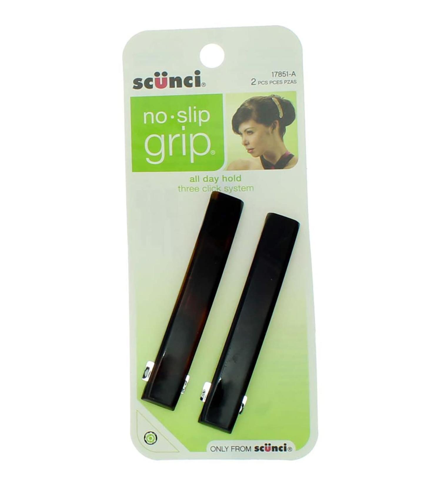 Scunci No-Slip Auto Clasp Barrettes - 2 ea, Pack of 6 - Assorted Colors - Buy Online on GoSupps.com