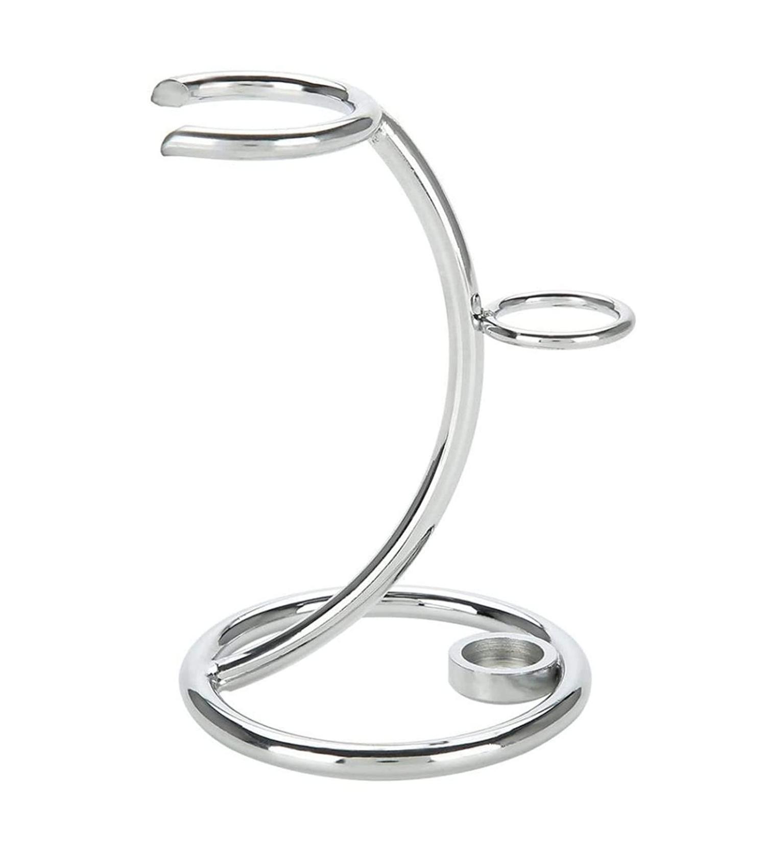 WTPIN Stainless Steel Razor Brush Stand Holder - Silver Shaving Stand for Men | Portable & Durable Shaving Brushlands - Buy Online on GoSupps.com