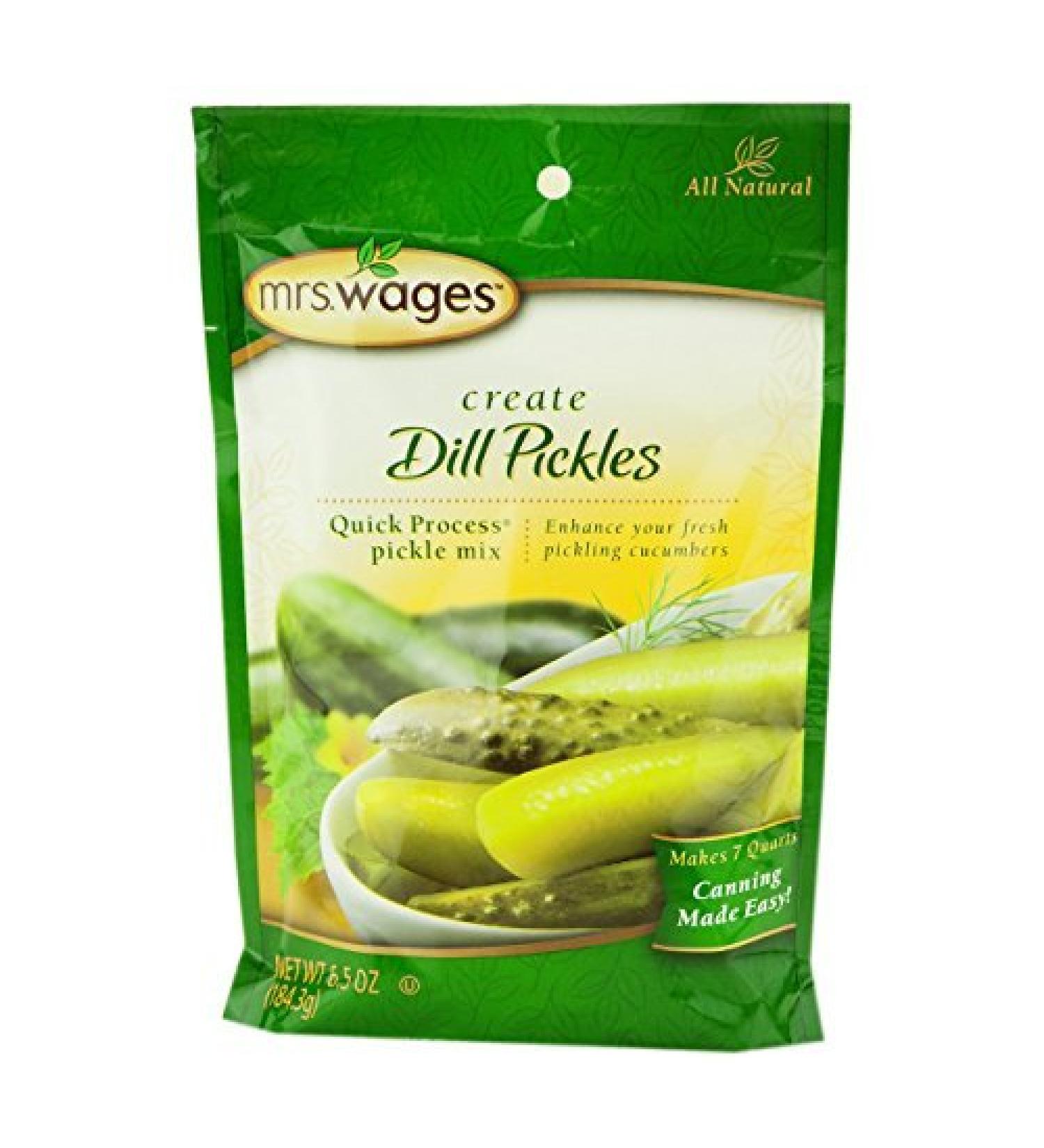 Mrs. Wages Dill Pickle Canning Seasoning Mix, 6.5 Oz. Pouch (Pack of 2)