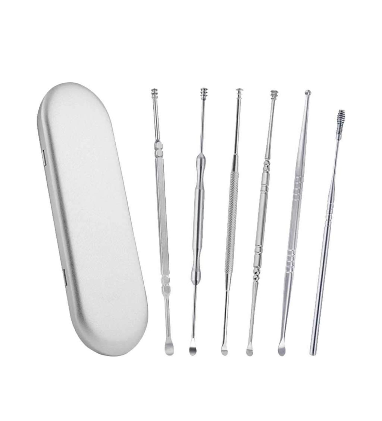 Portable Stainless Steel Ear Cleaning Tool Kit for Adults & Kids - 6 Pcs | Safe Earwax Removal - Buy Online on GoSupps.com