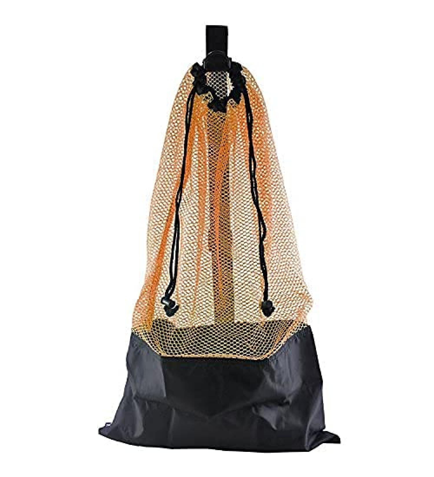 ScubaMax Mesh Bag Draw String w/Shoulder Strap (Orange, One Size)