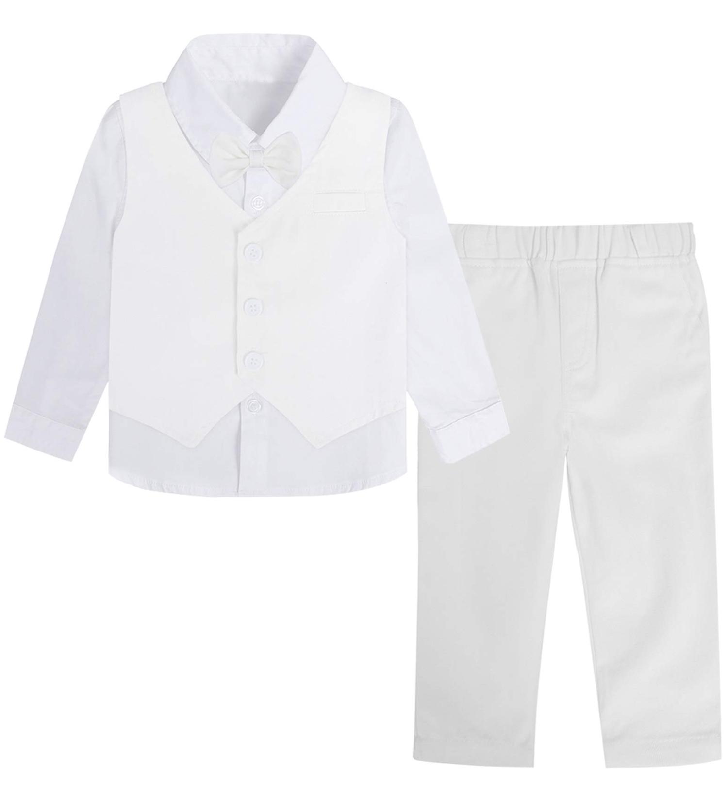 Mint Green Baby Boys Wedding Suit 3pcs Set | Herringbone Tweed Outfit | Christening Clothes | Ivory | 12-18 Months | 1-4 Years - Buy Online on GoSupps.com