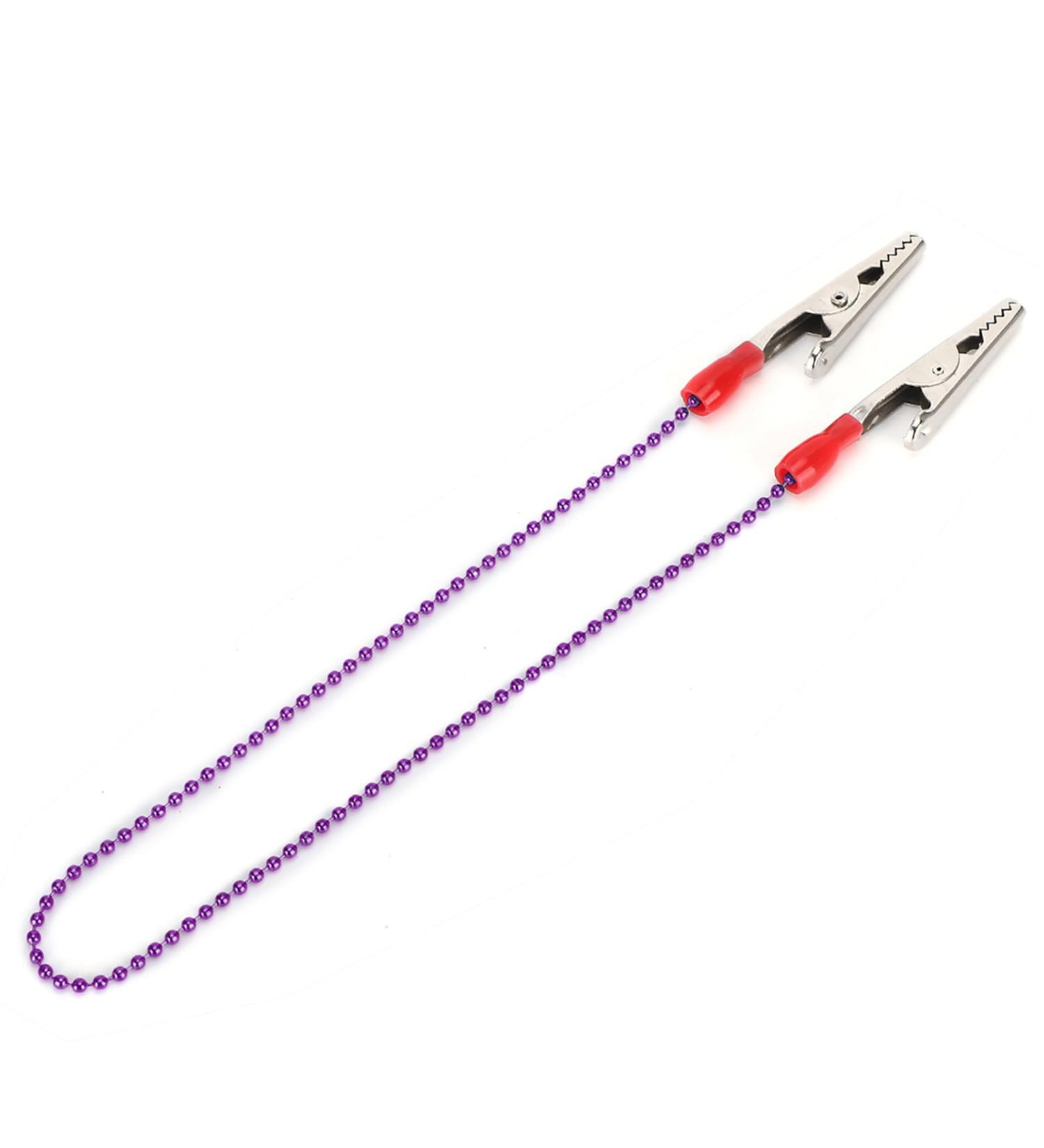 Verdant Touch Dental Bib Clip - Flexible Steel Ball Chain Napkin Holder 5 Pack - Purple Dental Supplies for International Shipping - Buy Online on GoSupps.com