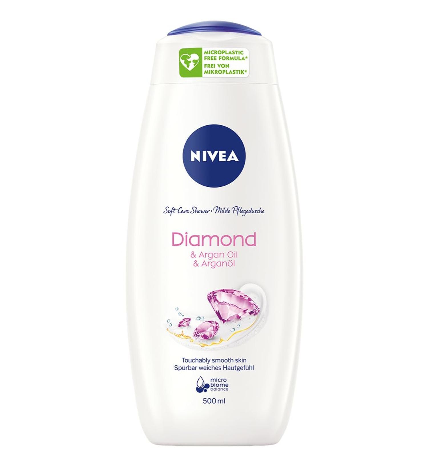 NIVEA Care & Diamond Shower Gel 500 ml - Luxurious Hydration for Glowing Skin | International Shipping Available - Buy Online on GoSupps.com