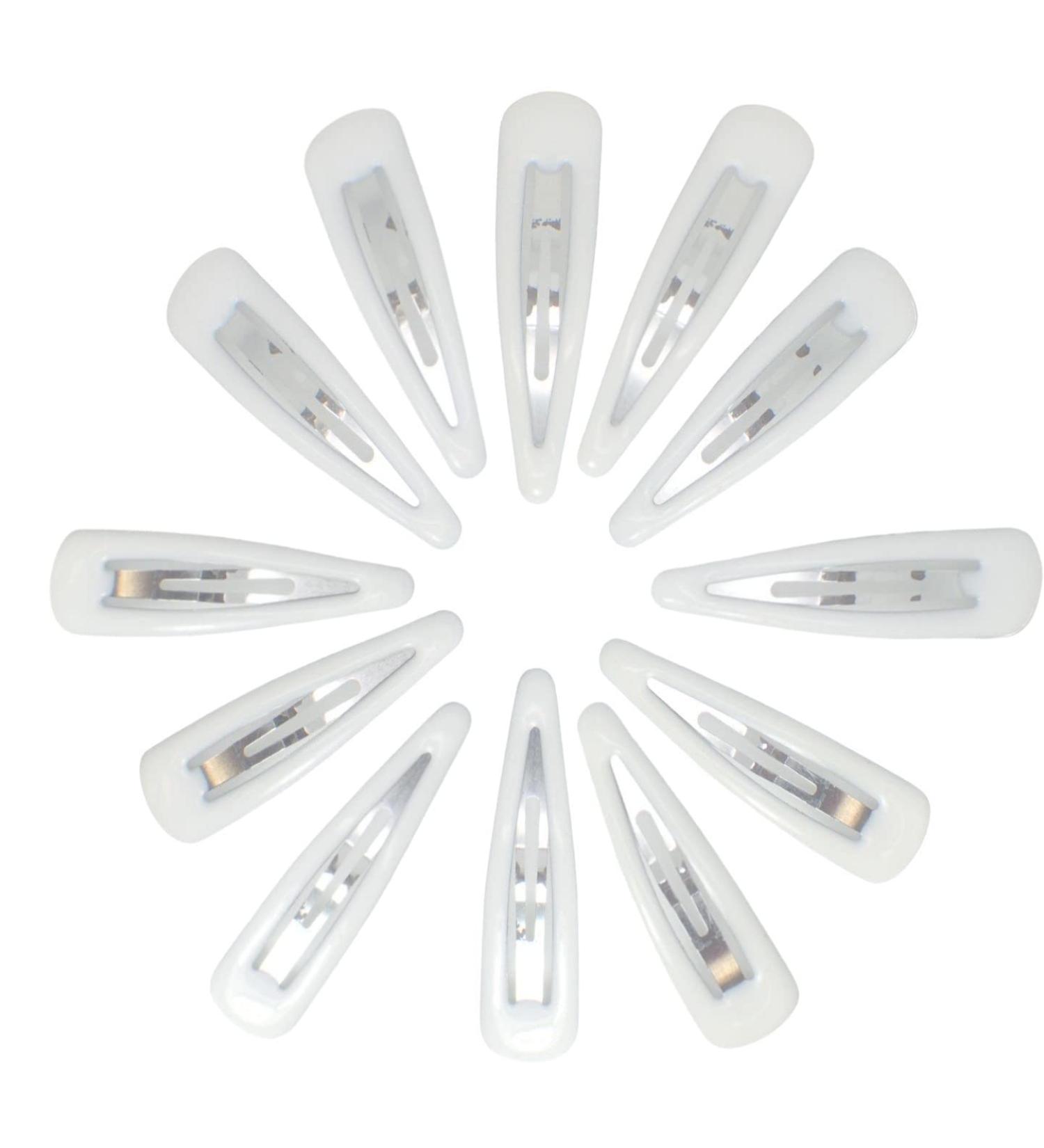 Topkids Accessories 12pc Snap Clips 5cm / 2" Snap Hair Clips Women Girls Kids Sectioning Slide Hair Grip Styling Fine Hair Thick Hair Bendies Sleepies School Uniform Colours Epoxy (White) - Buy Online on GoSupps.com