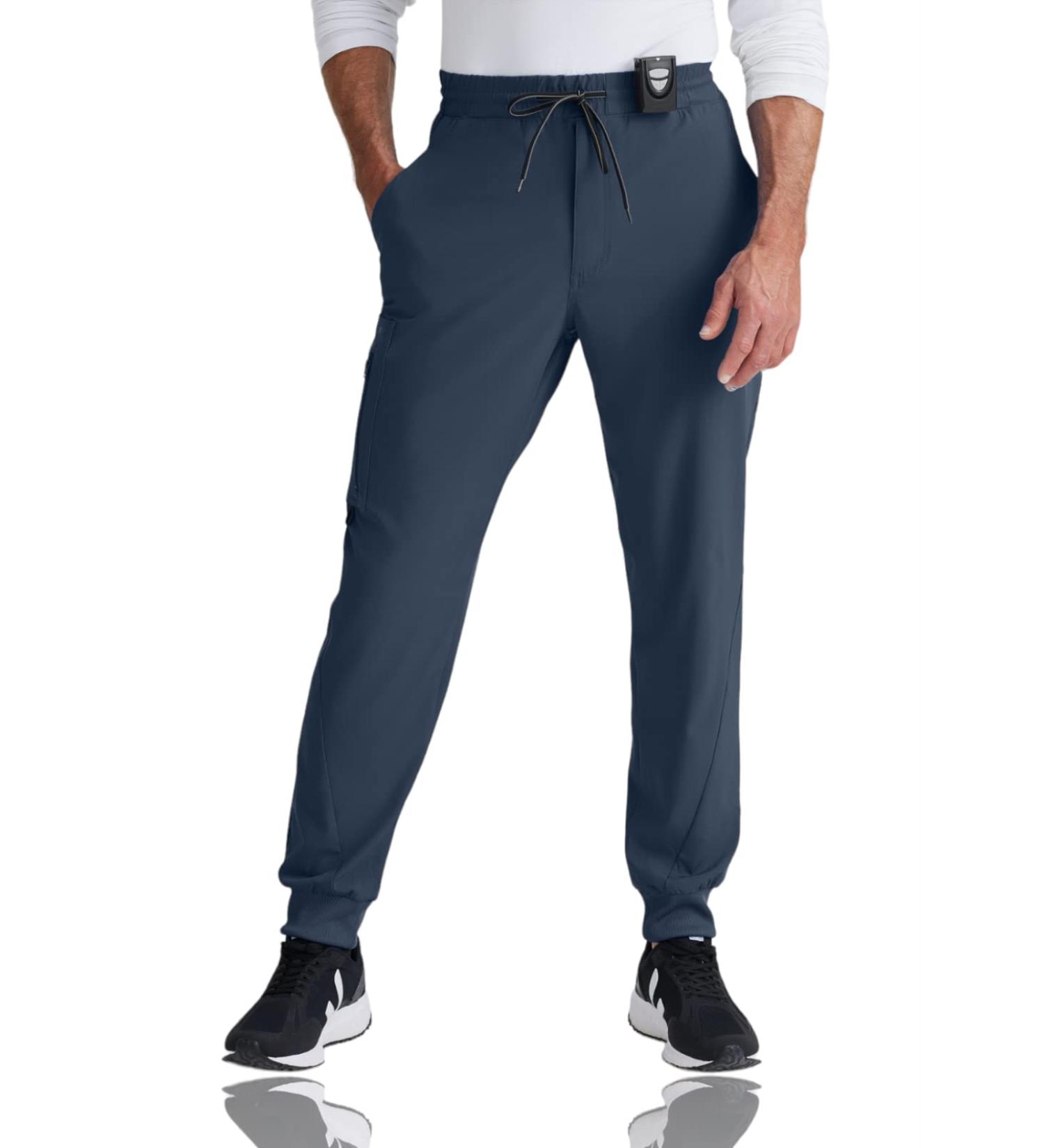 BARCO One Vortex Men's Scrub Jogger - Elastic Waist Eco-Friendly 4-Way Stretch Pant - Steel - Size Medium - Buy Online on GoSupps.com