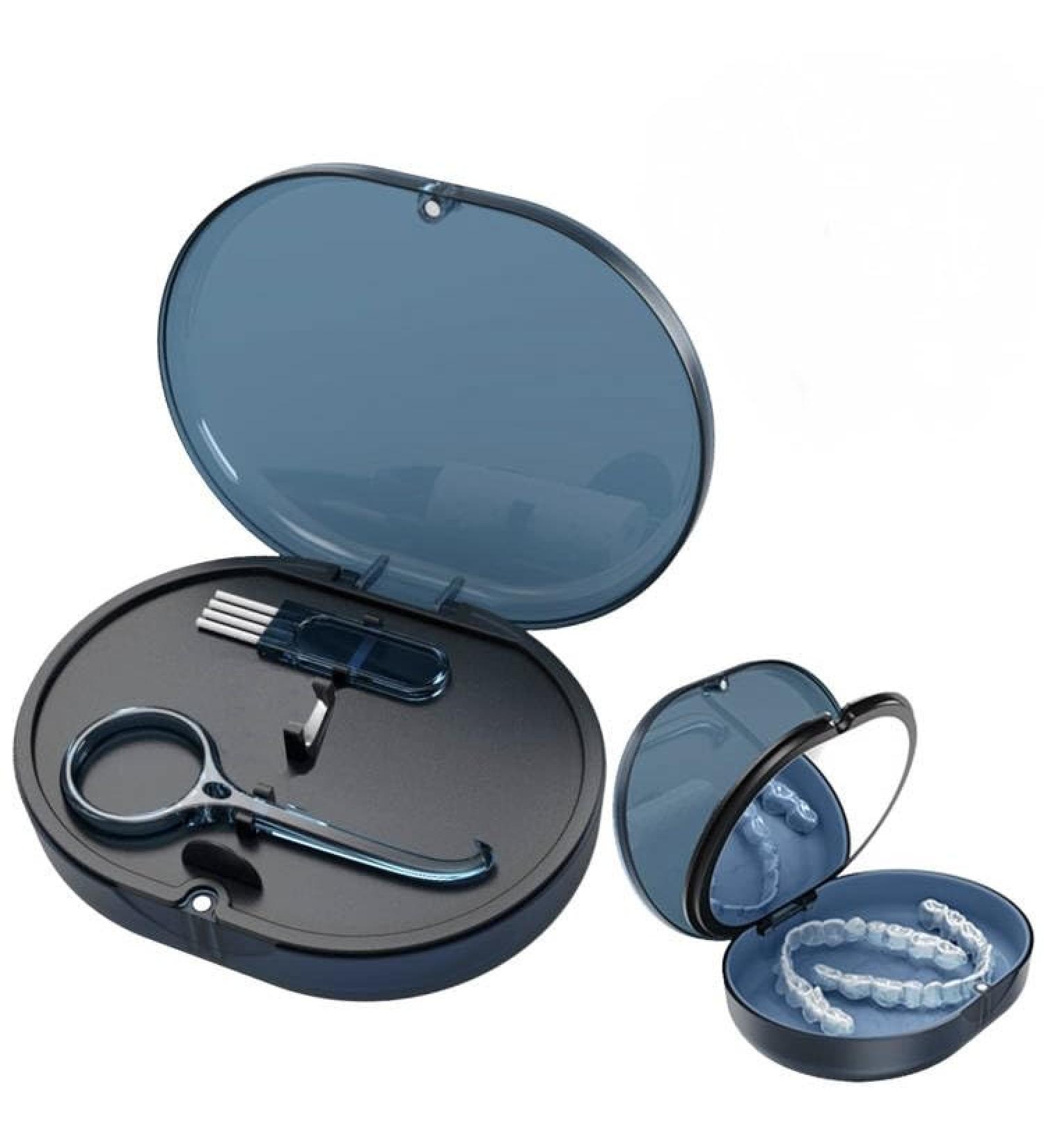 Vnklomes Sustainable Denture Box with Mirror - Braces & Prosthetic Storage Solution - Buy Online on GoSupps.com