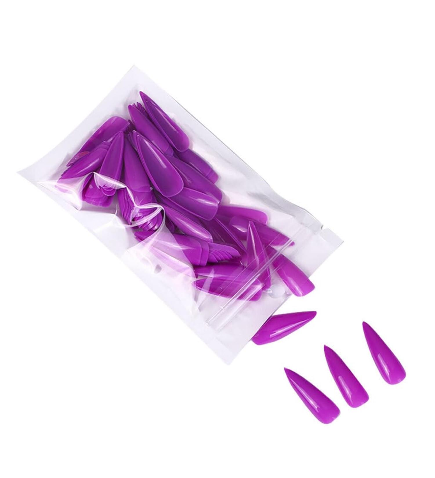 dijiusidy 1 Set Press on Nails Almond Fingernails Stick Solid Color Full Cover Art Decals Salon Supplies DIY Decorations No.5 Violets - Buy Online on GoSupps.com