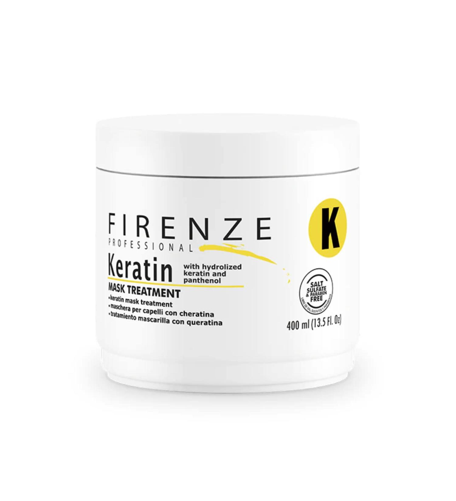 Firenze Professional Keratin Mask Hair Treatment | Salt, Sulfate, Paraben-Free | 13.5 oz | Free Red Gift Bag - Buy Online on GoSupps.com