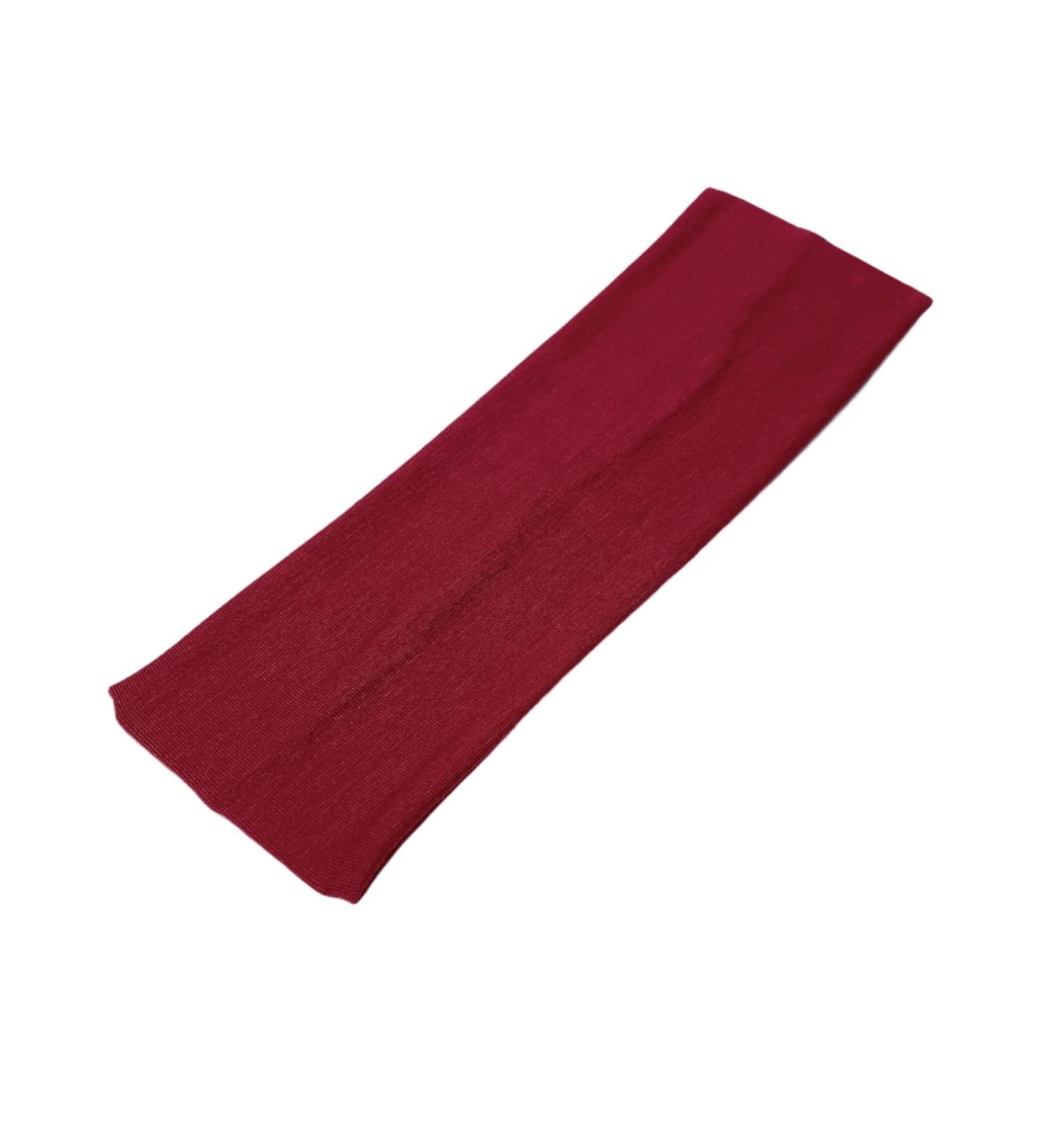 WESTEND CHOICE 7cm Wide Headbands Plain Stretchy Hairband Unisex Kylie Headband Bandeau Gym Exercise Headbands for Women & Men Soft Yoga Head Band (Burgundy)