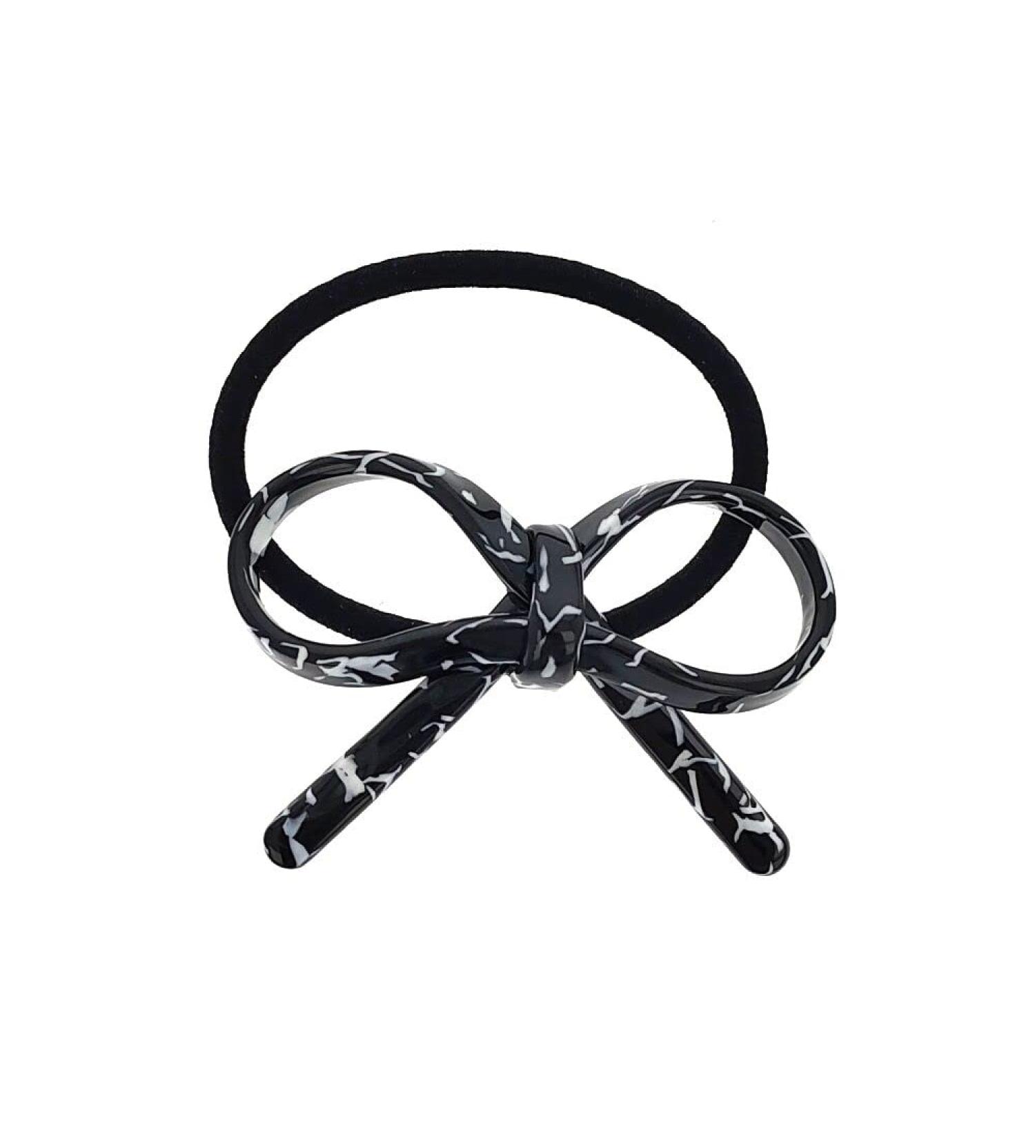 Araban Scrunchie Black White Bow