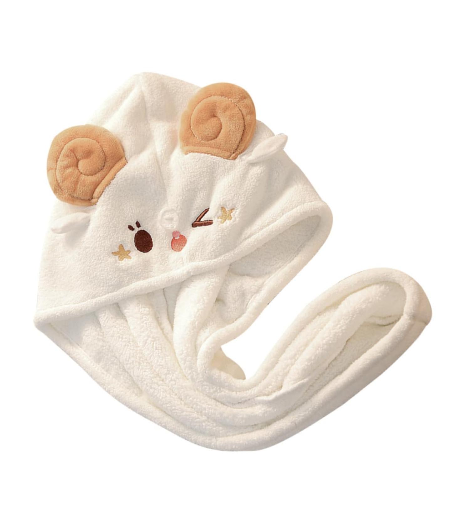 Zerodeko Animal Hair Hat Hair-drying Hat Dry Hair Turban Cap Hair Absorbent Cap Dry Hair Cap Quick Dry Hair Turban Head Bath Cap Bath Shower Cap Fast Drying Bath Cap Quick Drying Bath Cap White 63.00X25.00X2.00CM - Buy Online on GoSupps.com