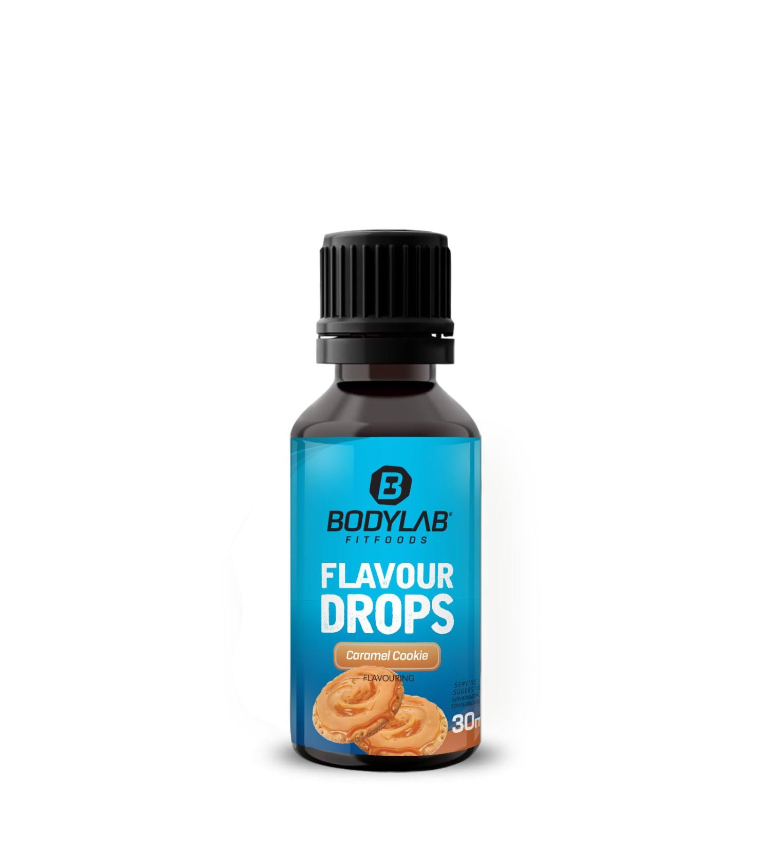 Bodylab24 Caramel Cookie Flavor Drops 30ml - Calorie-Free Sugar-Free Fat-Free Aroma Drops for Coffee & Food - Natural Sweetness without Artificial Dyes - Buy Online on GoSupps.com