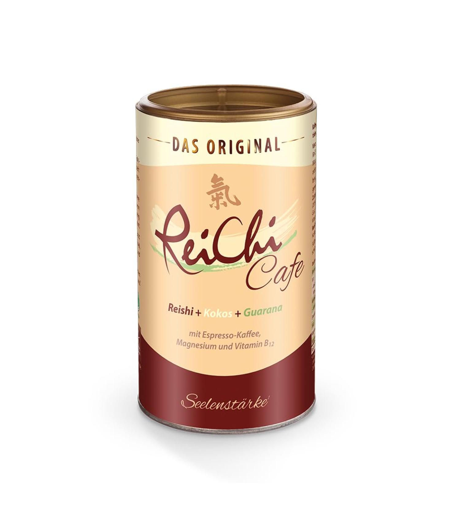 Vegan Reichi Cafe by Dr.Jacob's I with Reishi-Mushroom I Guarana Ginseng extract I with magnesium vitamin B12 soluble coffee i vital fungus Rei-chi coffee 180 g can i 36 cups coffee 180 g (1 Pack)
